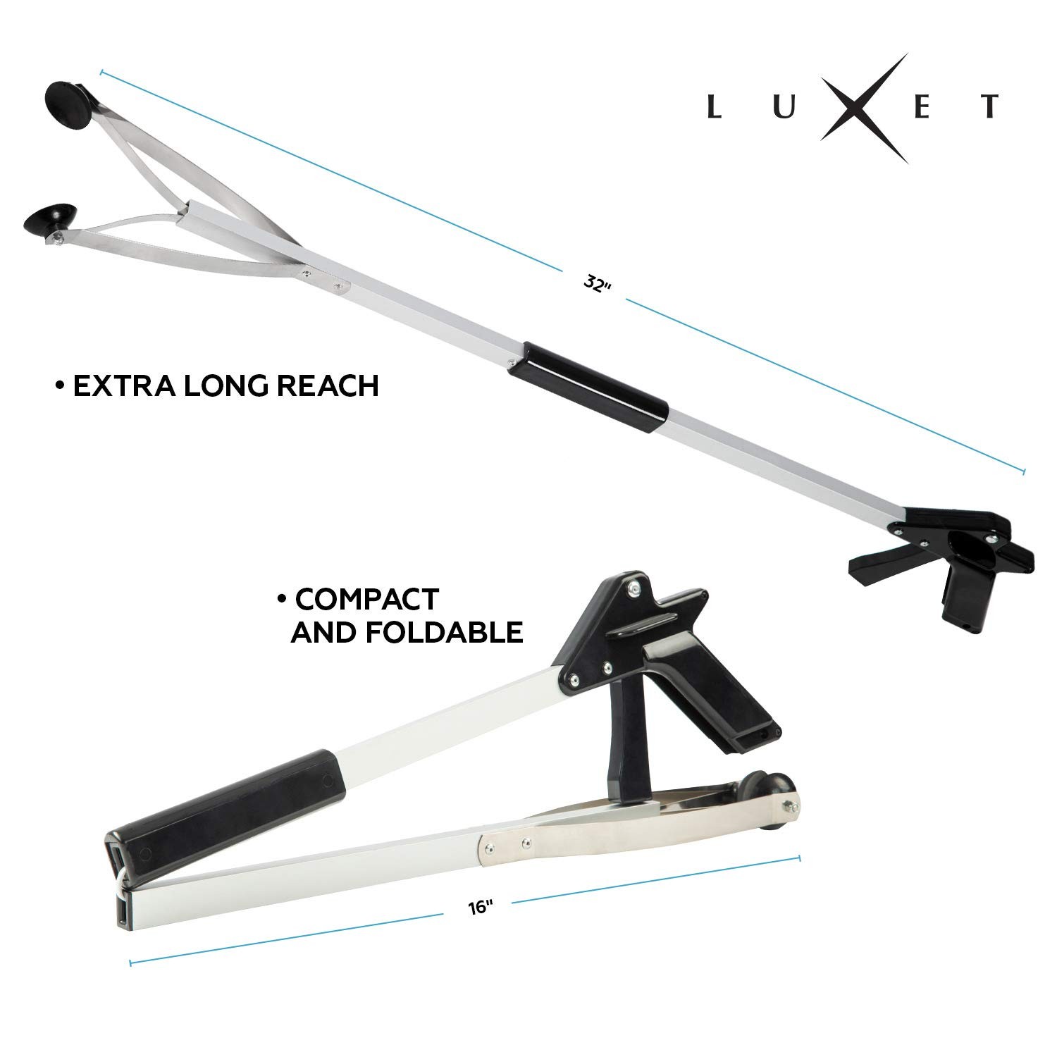 Grabber Reacher Suction Cup Grip Tool- Long 32 Inch Foldable Strong Heavy Dut…