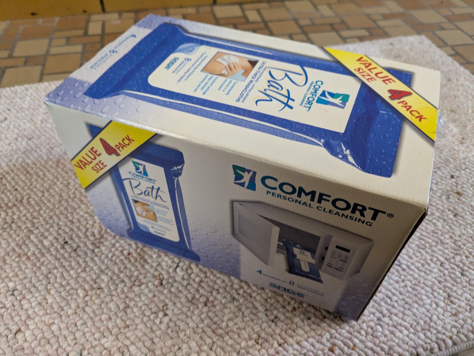 COMFORT PERSONAL CLEANSING BATH DEODORANT DISPOSABLE WASHCLOTHS 4 packages a box