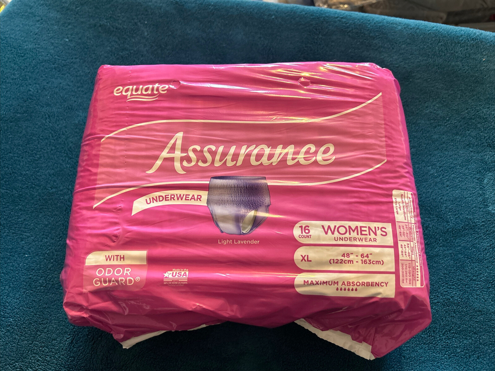 Assurance Incontinence Disposable Underwear Odor Guard Max Absorb Women XL 16 Ct