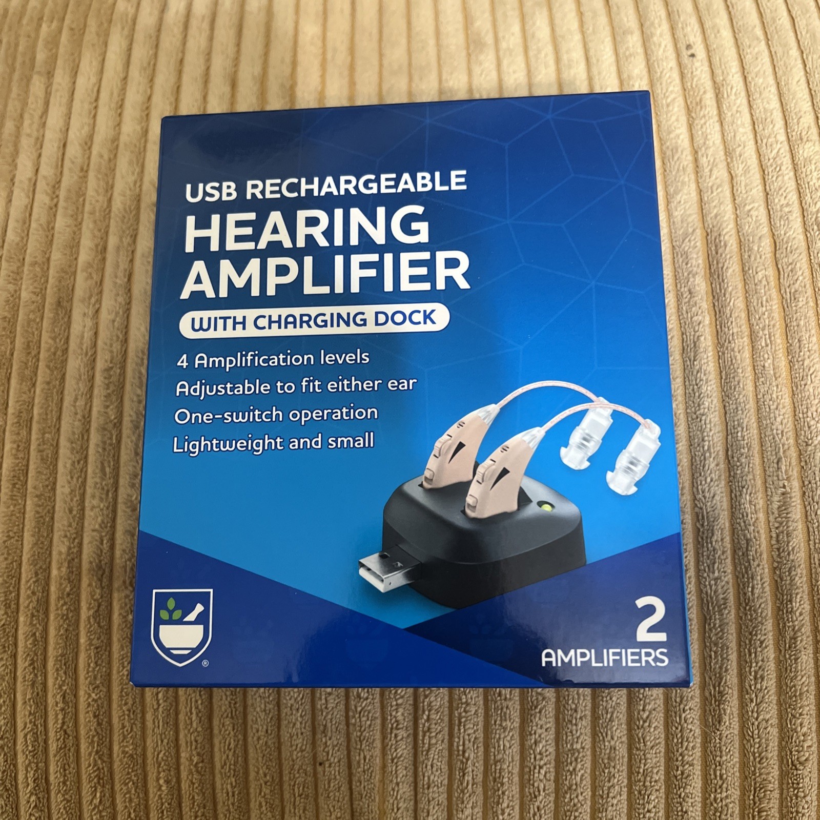 USB Rechargeable Hearing Amplifier with Charging Dock New
