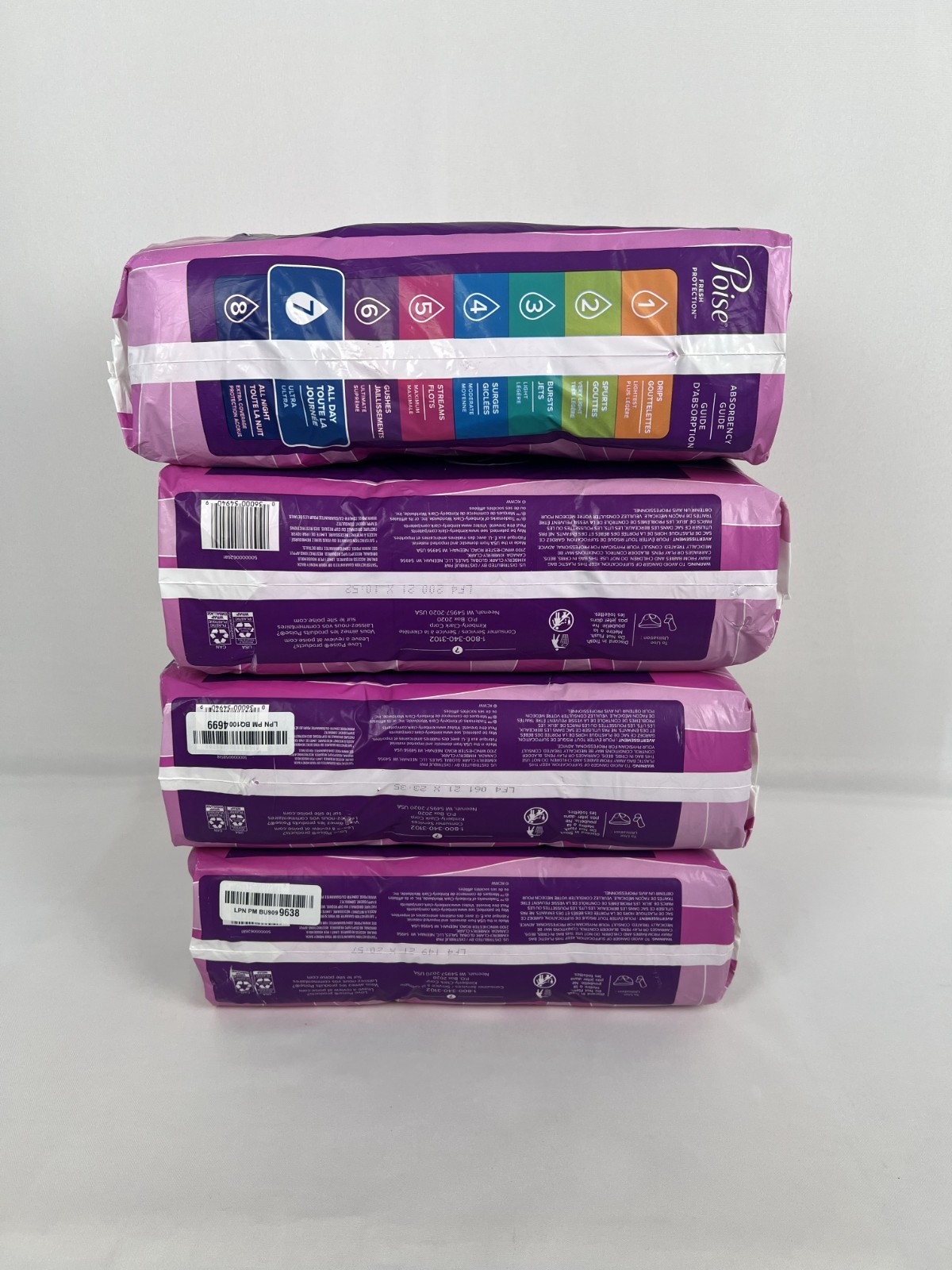 Poise Incontinence Pads and Postpartum, 7 Drop Ultra Absorbency Long, 150 Count