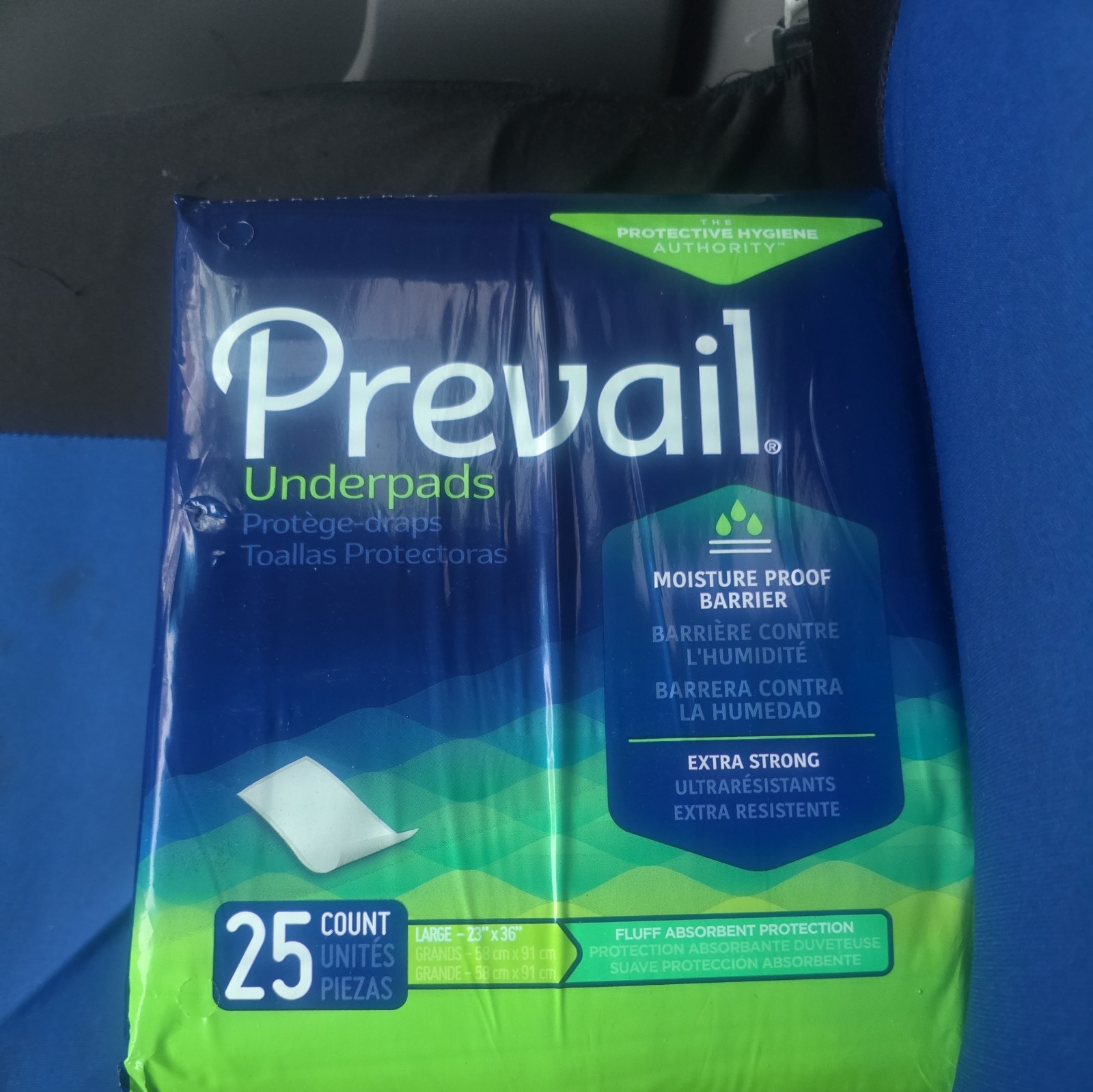 Prevail Underpads Large 23×36″ 25 ct Extra Strong Moisture Proof Bed Pads