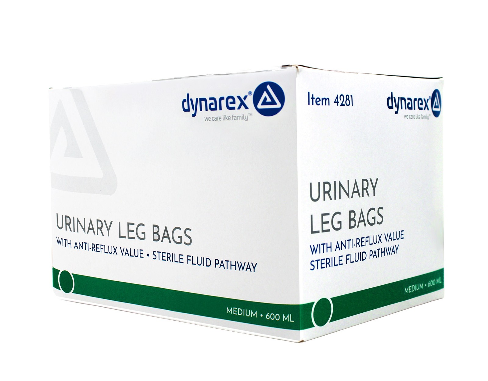Dynarex 4281 600ML Leg Bag Medical Urine Collection Drainage (12 Ct each) 6 Pack