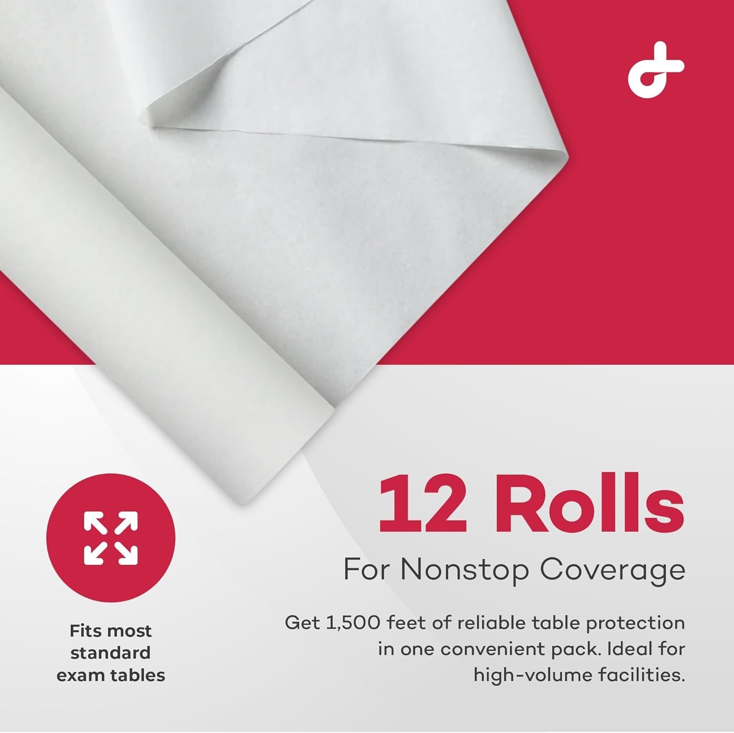 Durable & Soft Crepe Paper Roll, 8.5″ x 125′ – Perfect for Exam Tables, 12 Rolls