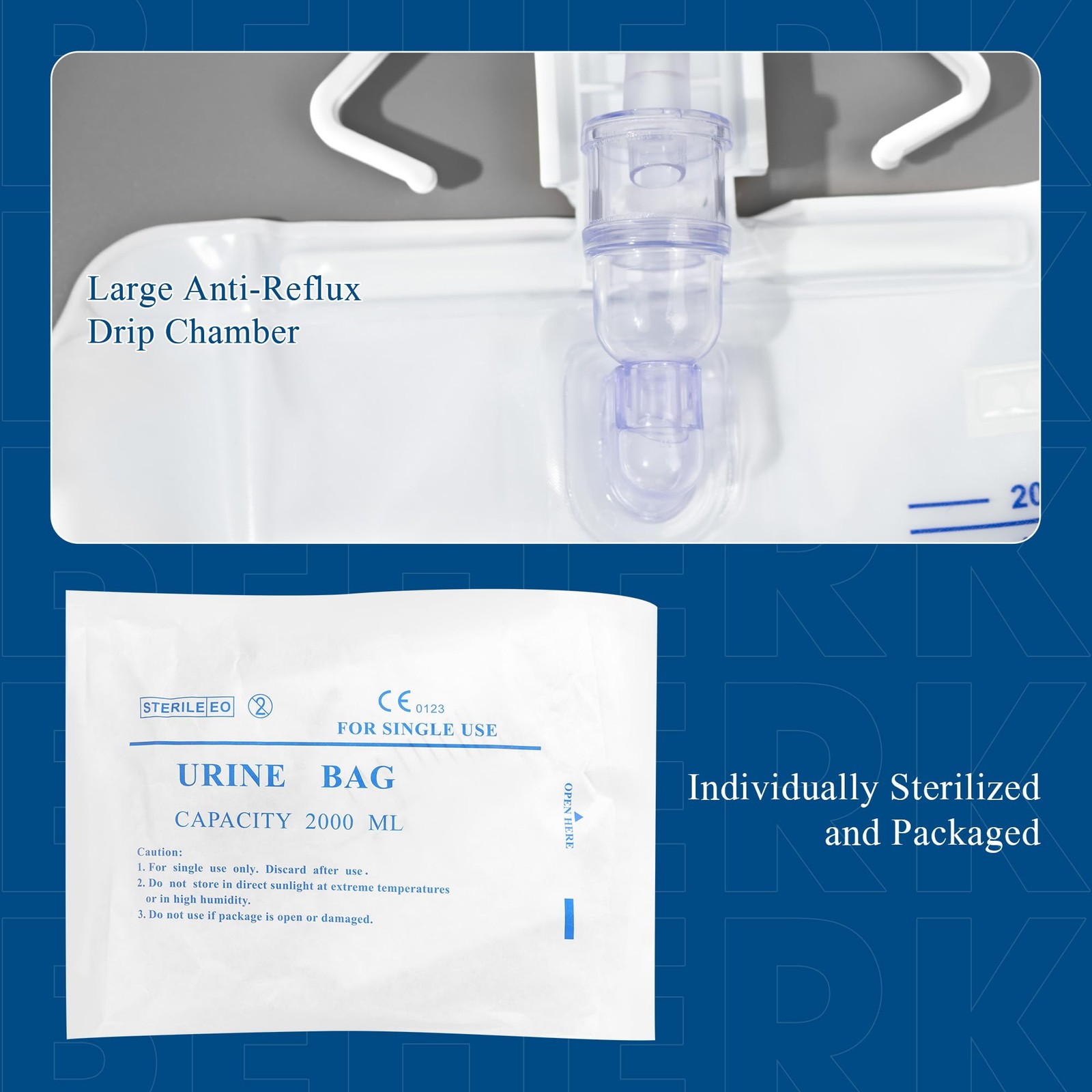 2000mL Catheter Bags for Men and Women 3 Pack Professional Urinary Drainage B…