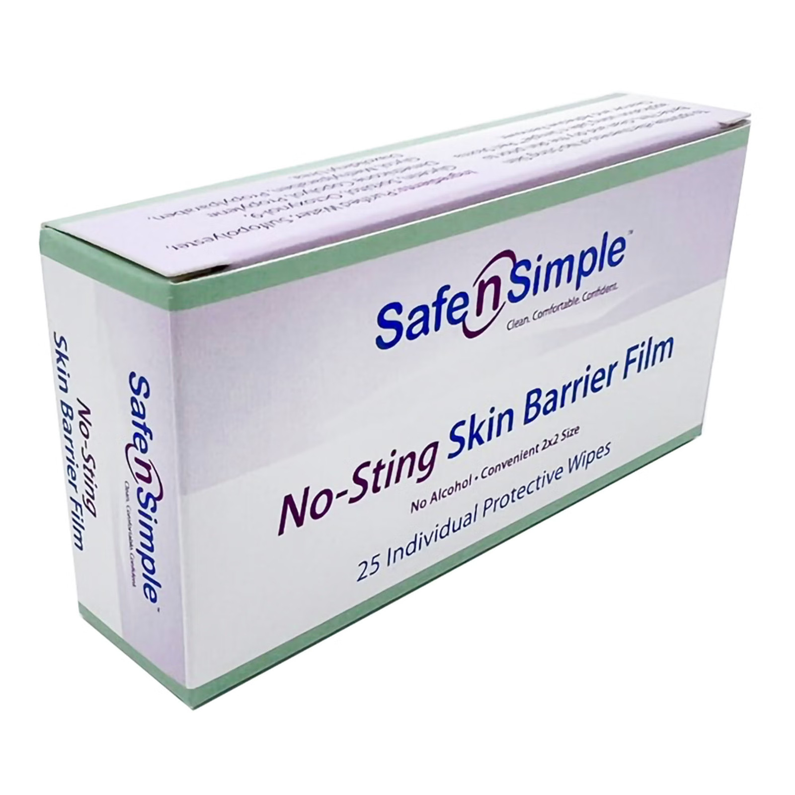 Safe N Simple No-Sting Skin Barrier Wipe Sterile 25 per Box SNS80725