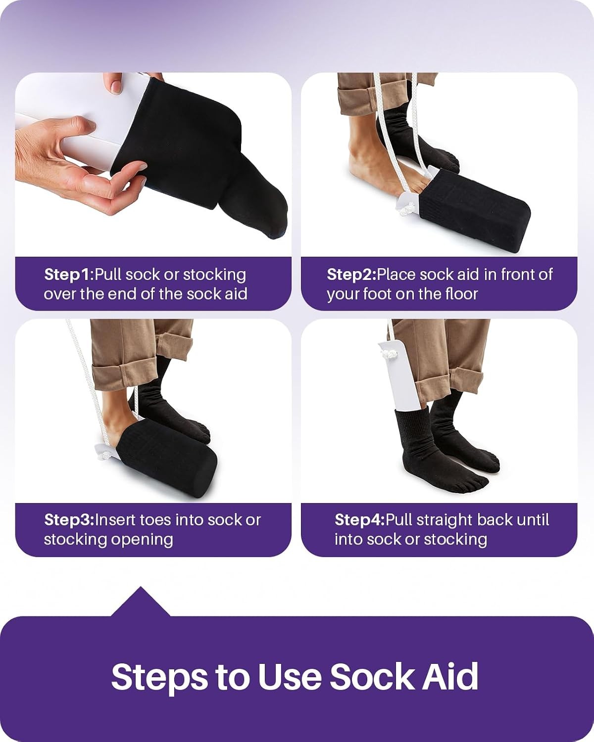 Comfortable 4.6-Inch Sock Helper with Foam Handles – Embrace Independence Today