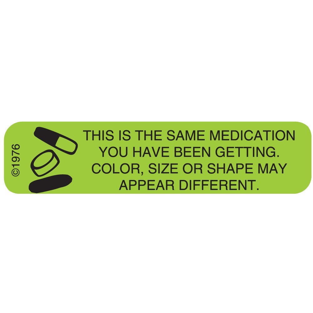 1-61G Permanent Paper Label,’COLOR SIZE SHAPE’, 1 9/16′ x 3/8′, Green (500 per R