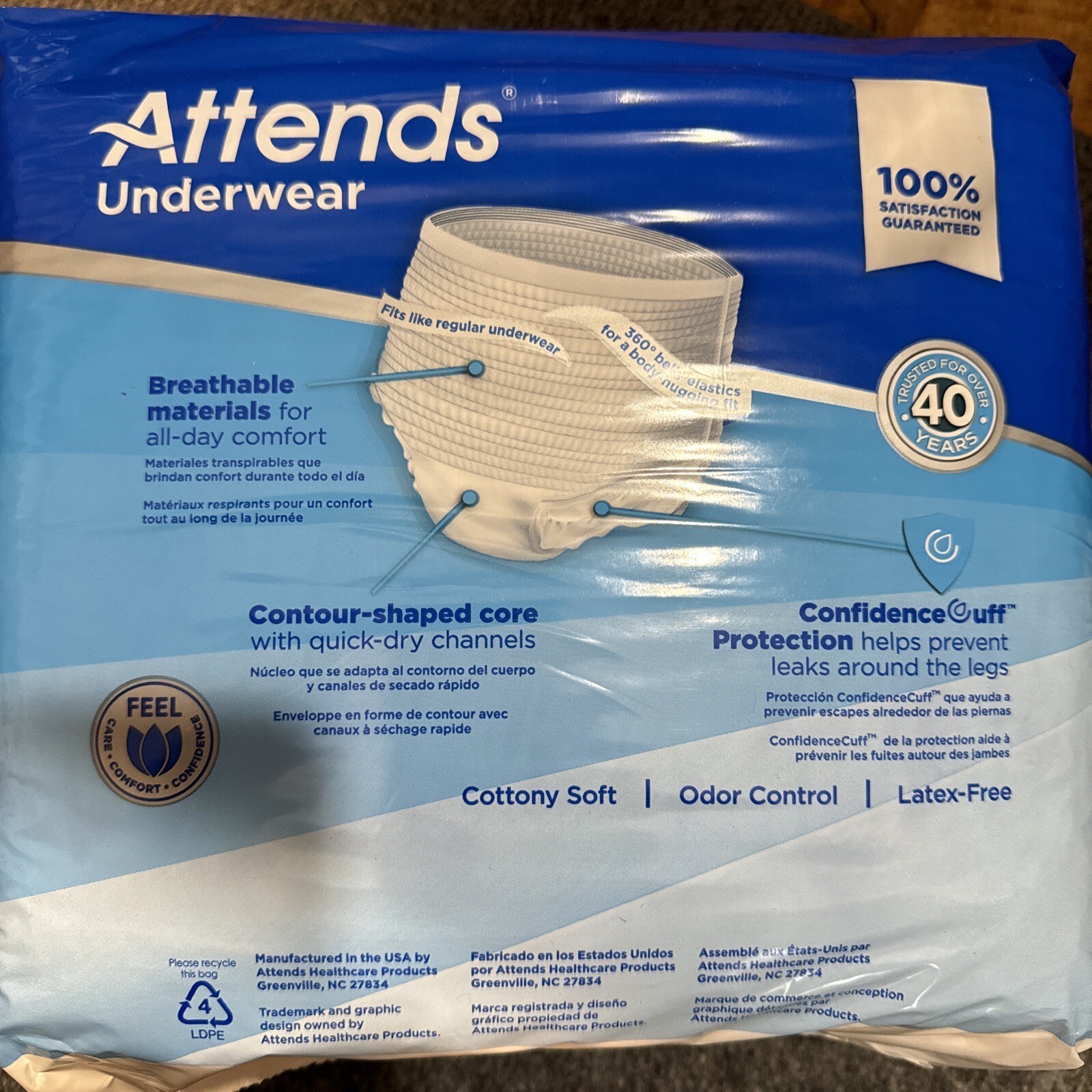 Attends Disposable Underwear Large 44-58″ – Ultimate Absorbency APP0730 72 Count