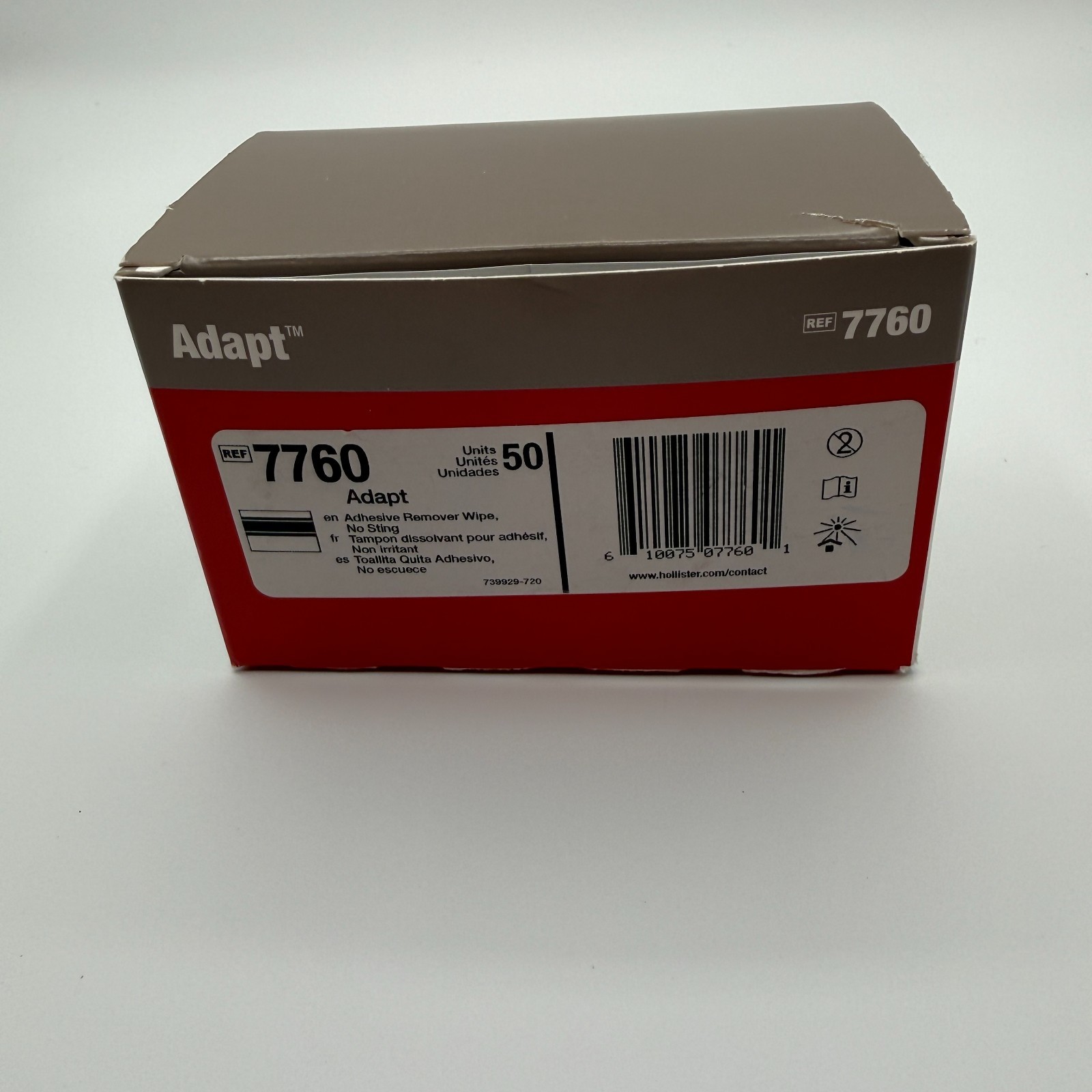 Hollister Adapt Adhesive Remover Wipe No Sting 50 count in box New (A9-30)