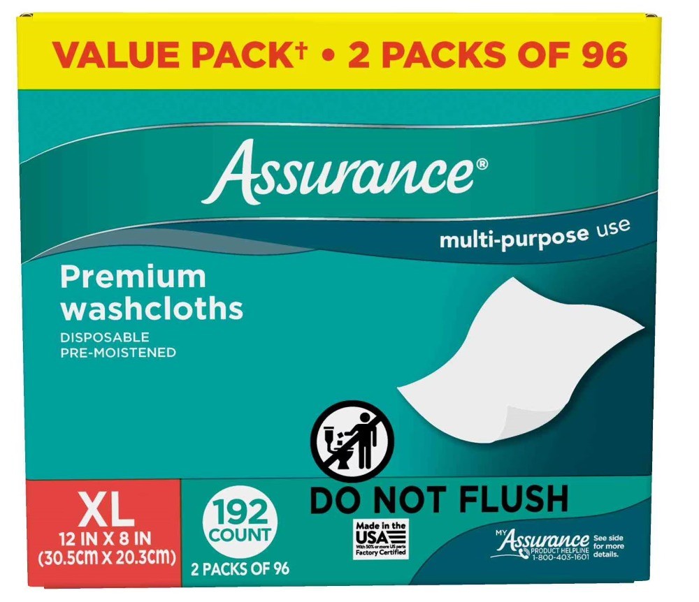 (2 pack) Disposable and Pre-Moistened Premium Extra Large Washcloths for Adults