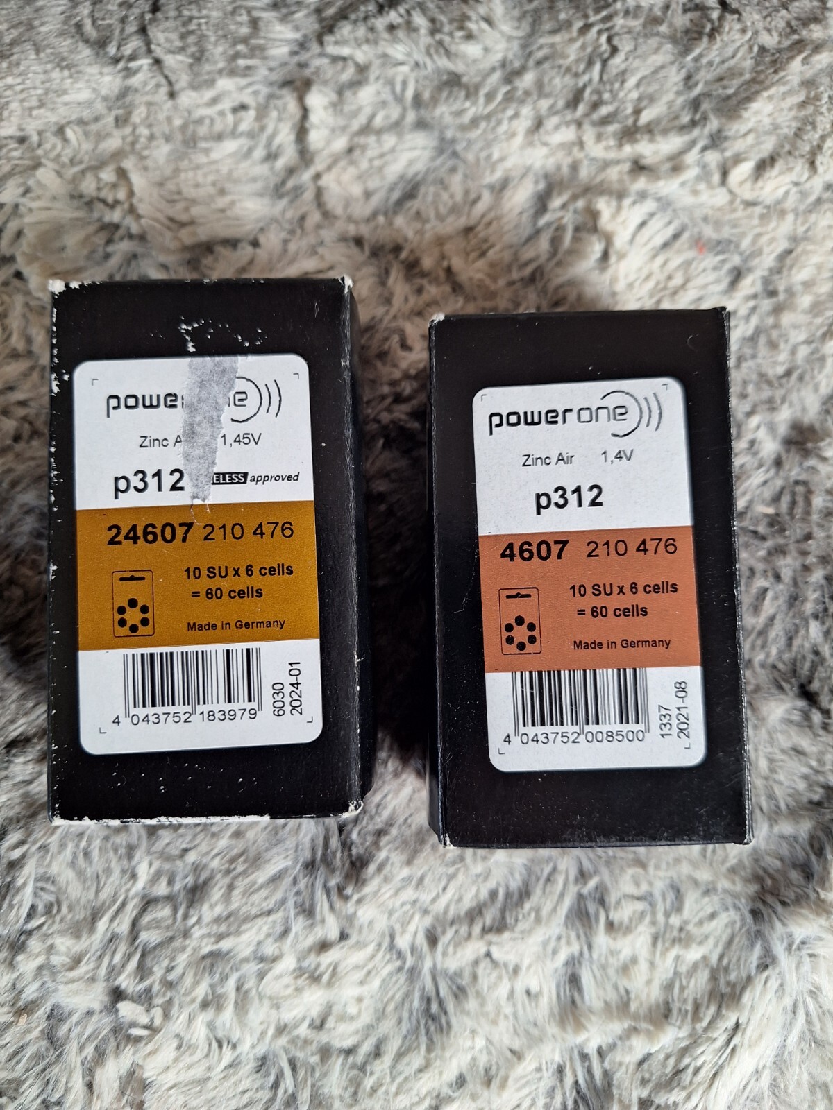 120 Power One Size 312 p312 Hearing Aid Batteries, Expiration 1/24,8/21