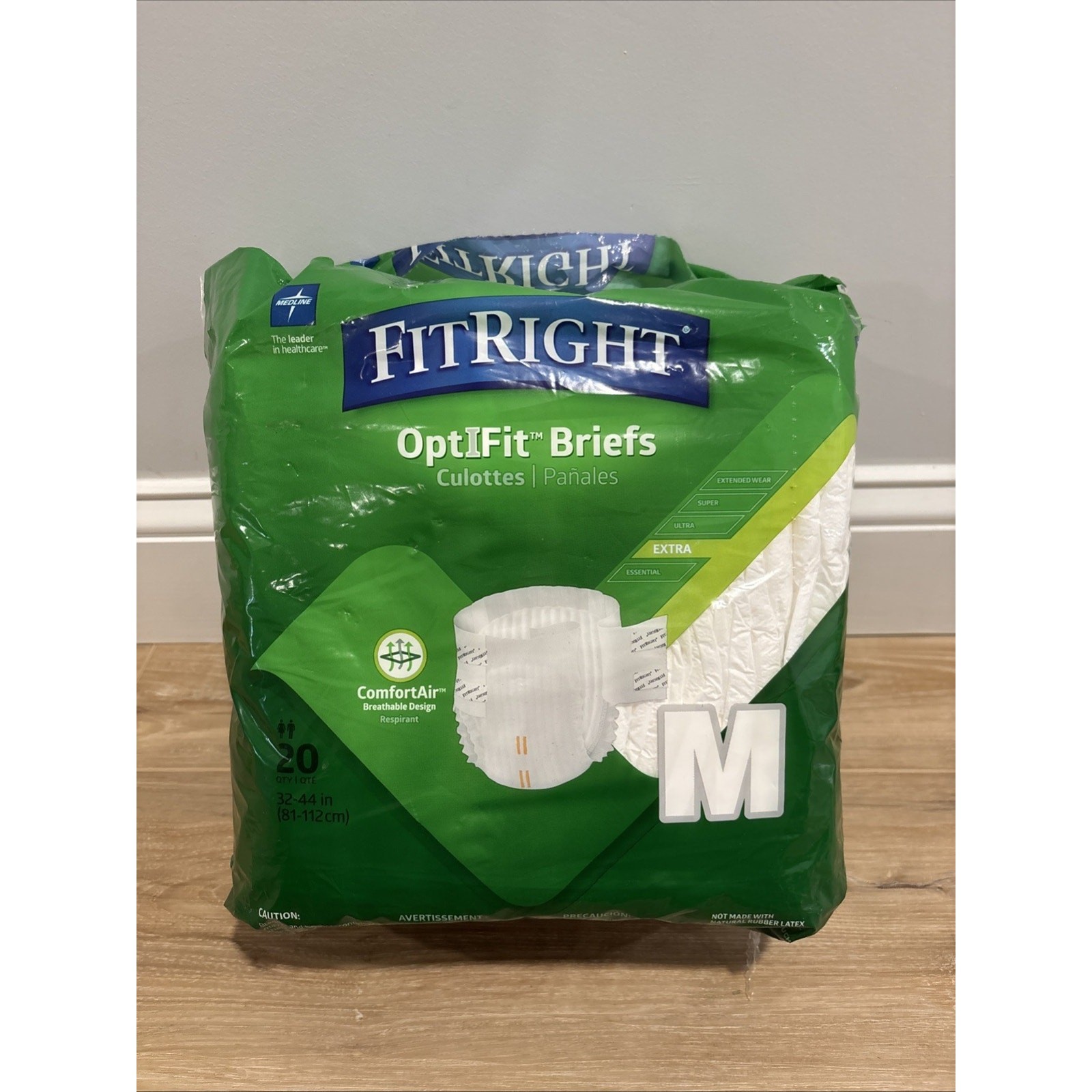 Medline FitRight OptiFit Briefs Extra Opened 12 Pack M 32-44″ Adult Medium