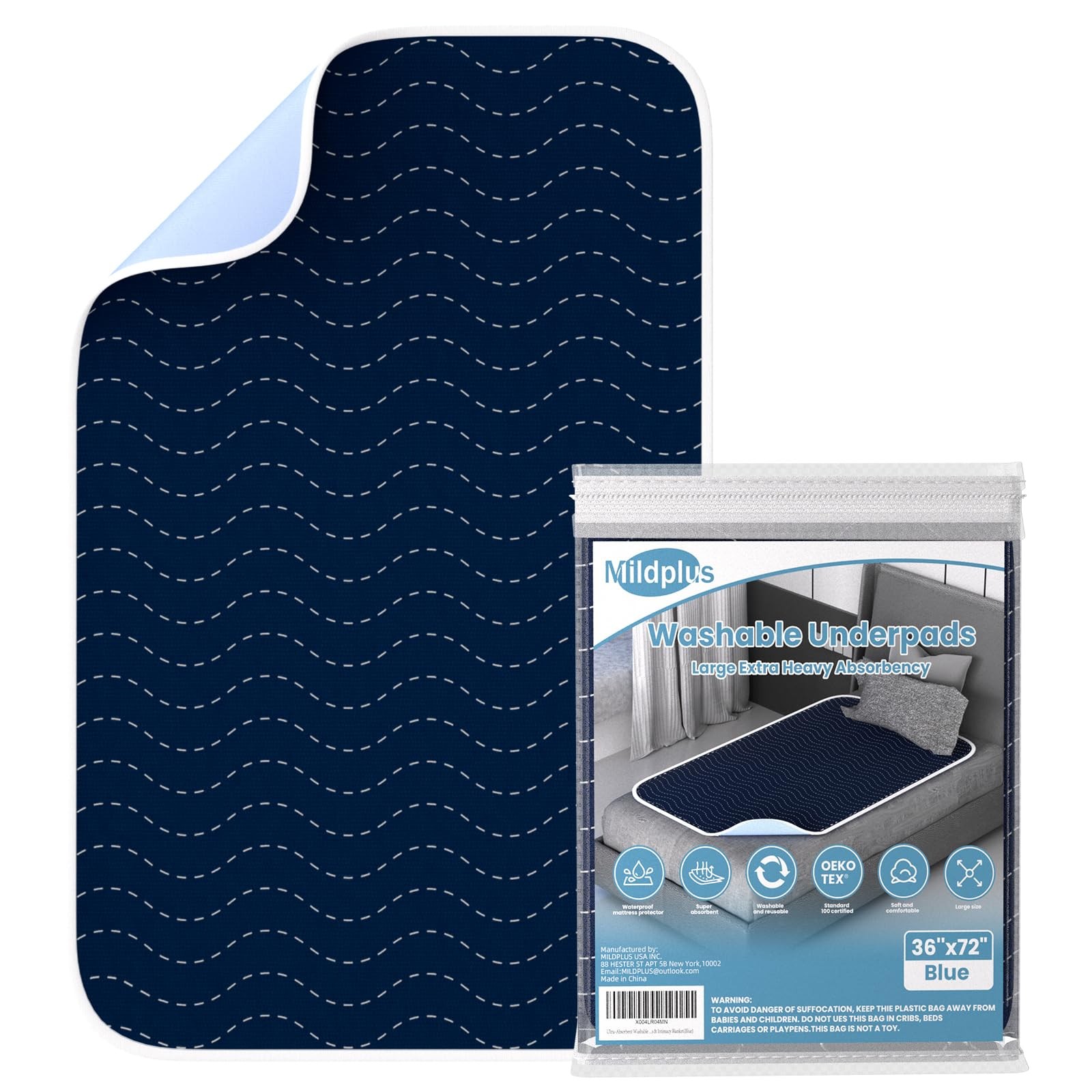 Ultra-Absorbent Extra Large Washable Waterproof Bed Pads 36X72 Reusable
