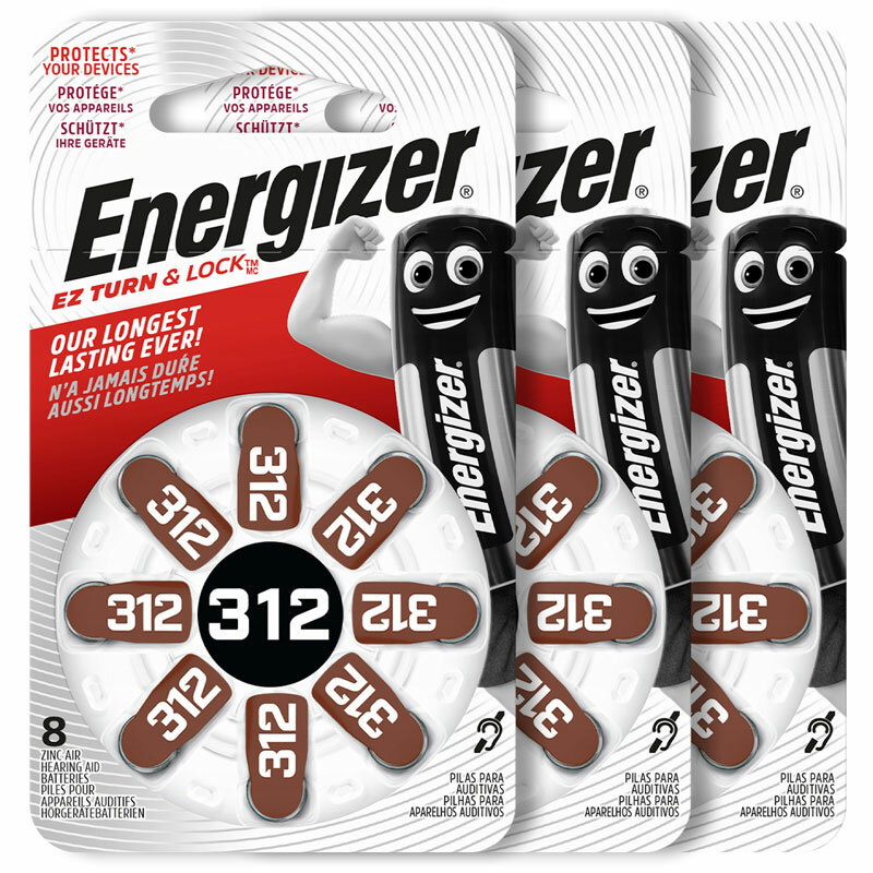Energizer 312 Size Hearing aid batteries Zinc air 1.4V PR41 cells * PowerSeal *
