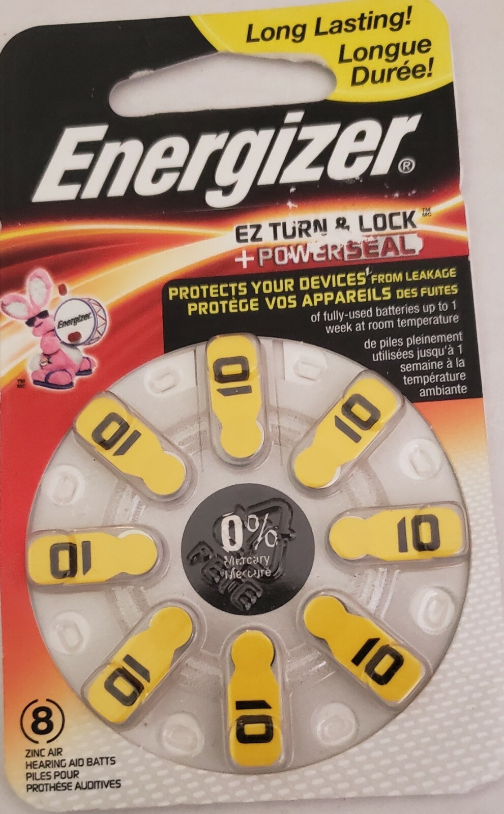 Lot of 24 Energizer EZ Turn & Lock AZ10-DP-8 Hearing Aid Batteries 3 pk. of 8 ea