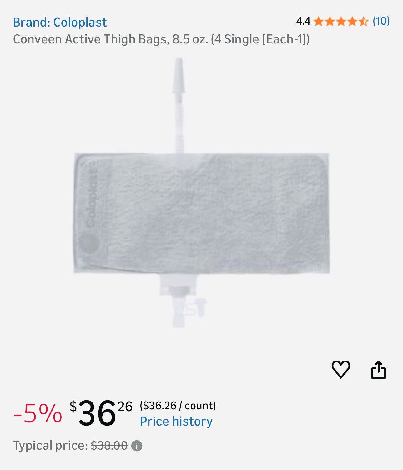 Conveen Active 250 mL Urinary Leg Bag 25502