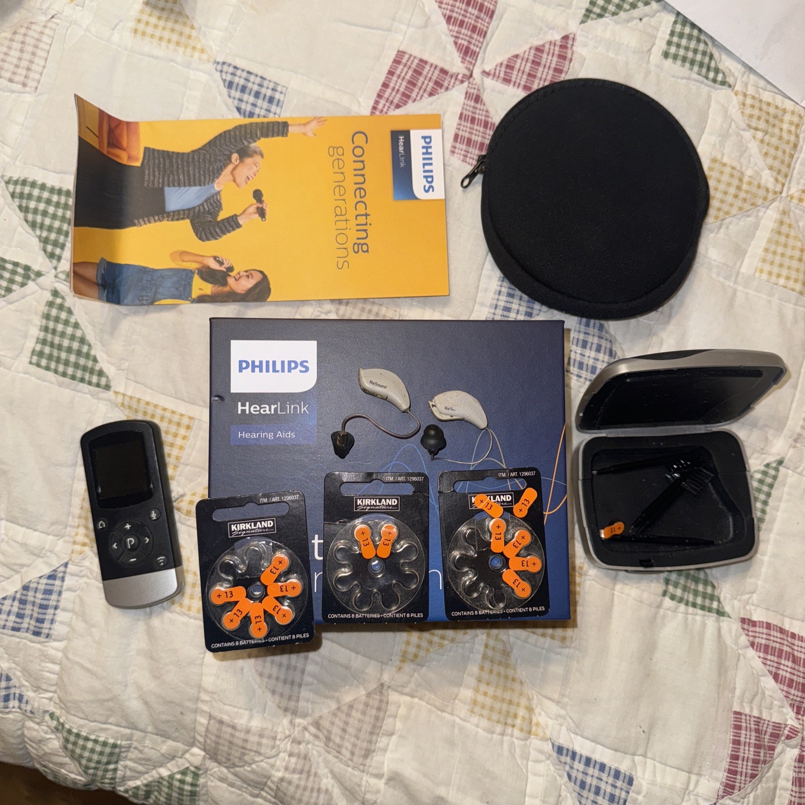 Philips HearLink 9040 box with unknown hearing aids untested read description