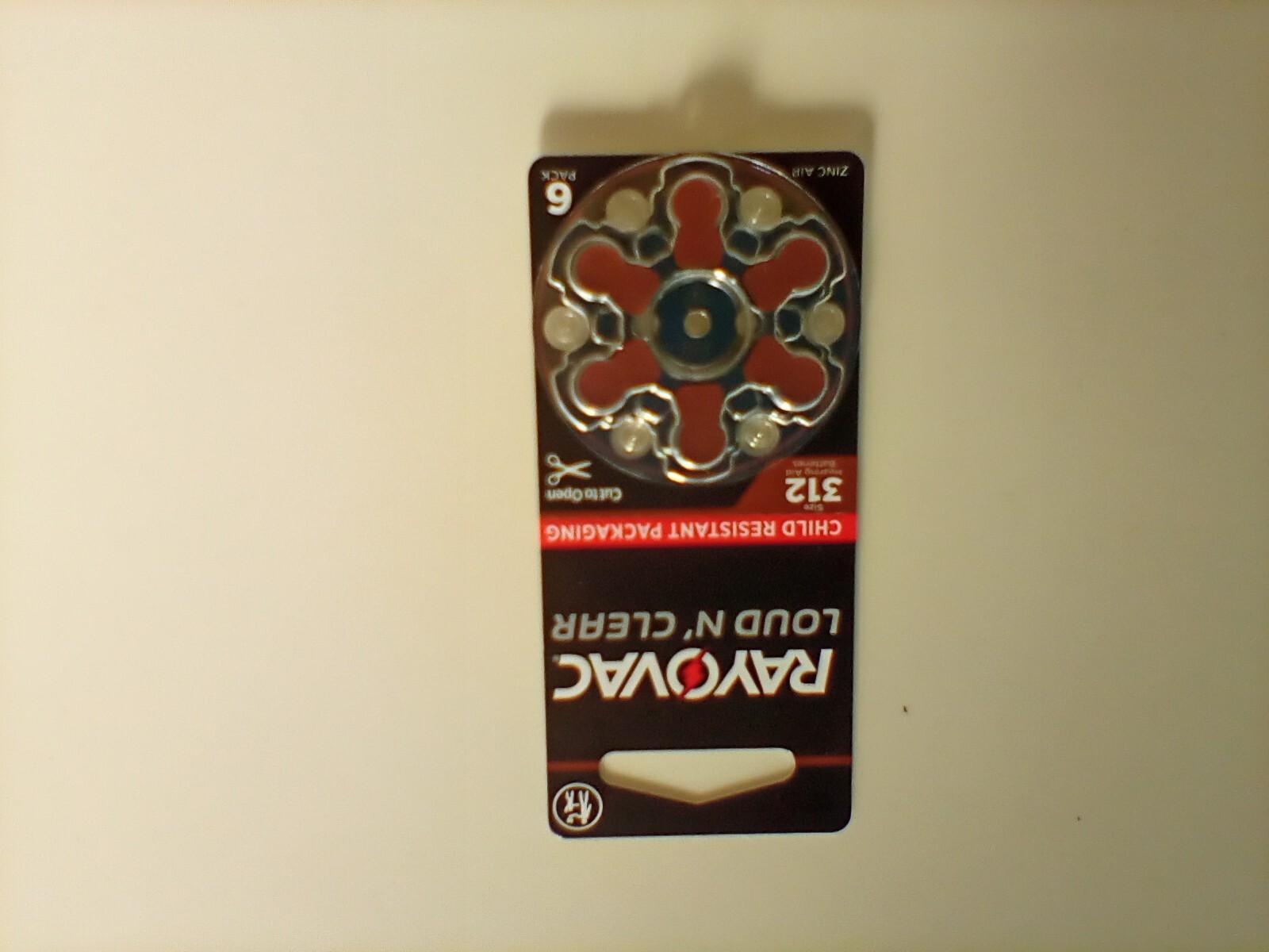 Hearing aid batteries. No.312. Ray o Vac. Exp. 10/2028. 6/pack. $7 ea.