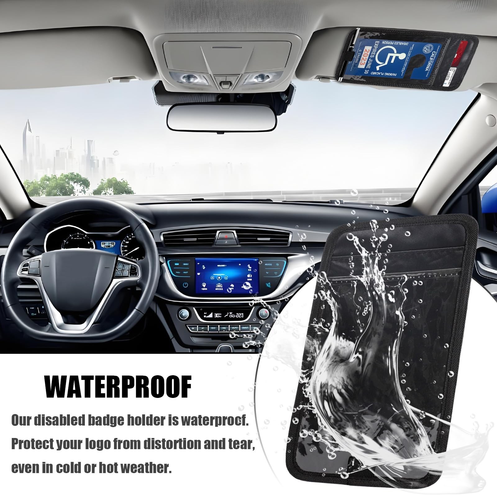 Car Visor Handicap Placard Holder Disabled Parking Permit Sign Protector for …