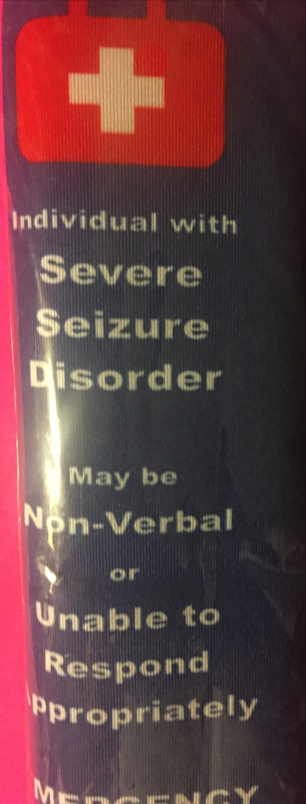 Severe Seizure Medical Alert Seat Belt Safety Cover Special Needs Brand New