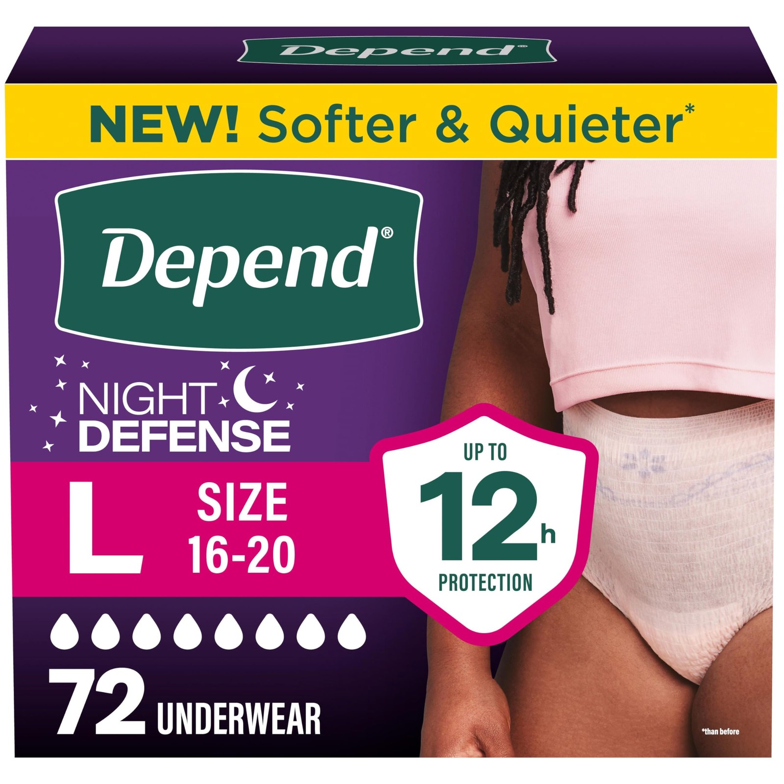 Night Defense Adult Diapers, Incontinence & Postpartum Bladder Leak Underwear…