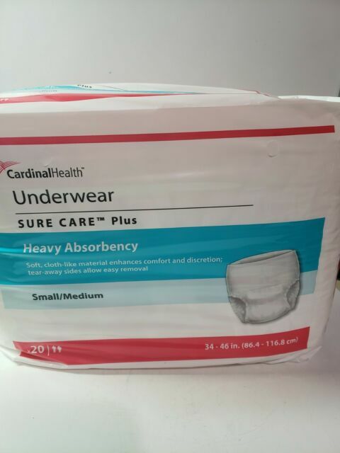 4 x 20 ct Cardinal health Sure Care Plus Protective Underwear Small / Medium