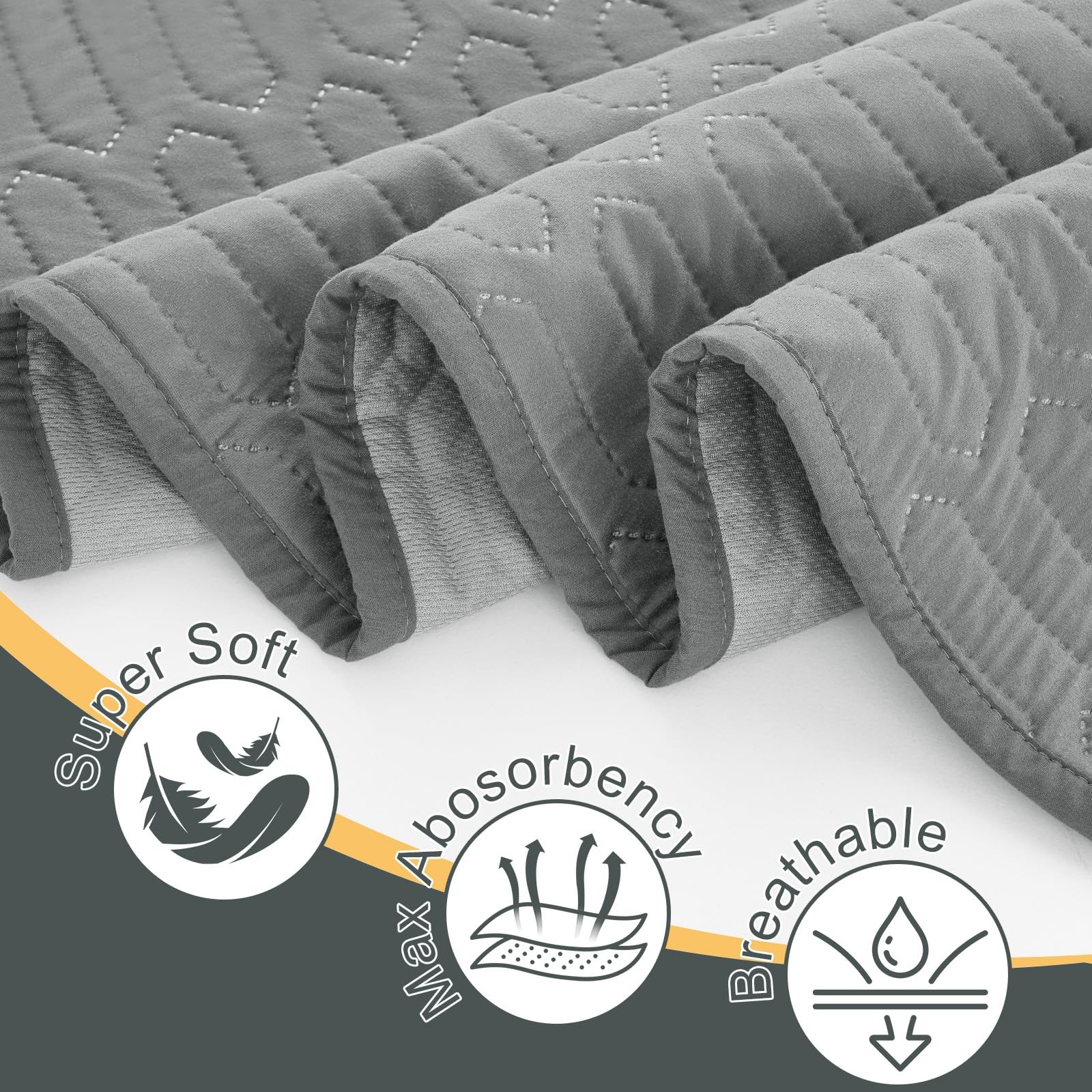 Washable Underpads Bedwetting 34×36 Inch Waterproof Reusable Incontinence