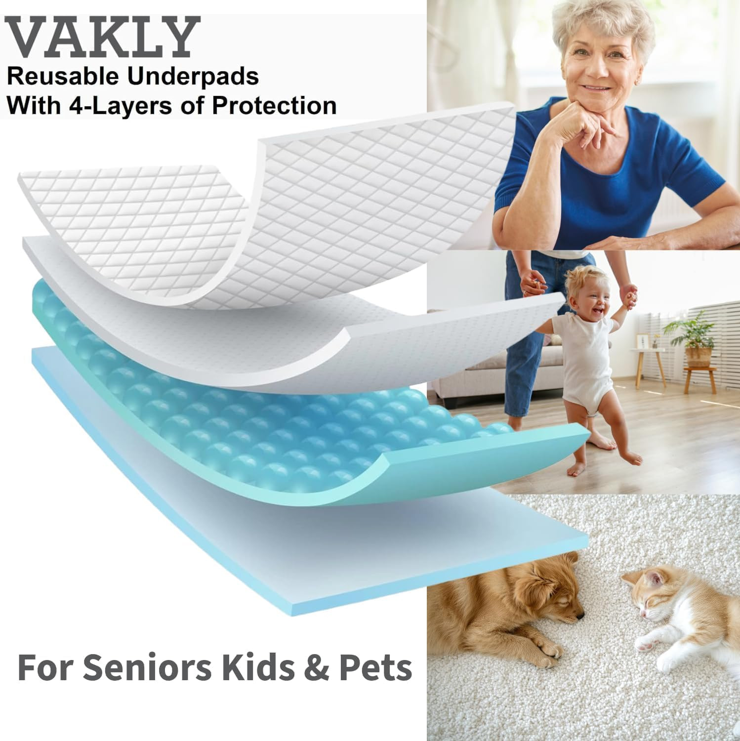 XXL Reusable Underpads 36 X 72 in (2 Pack) – Washable Waterproof Incontinence Be