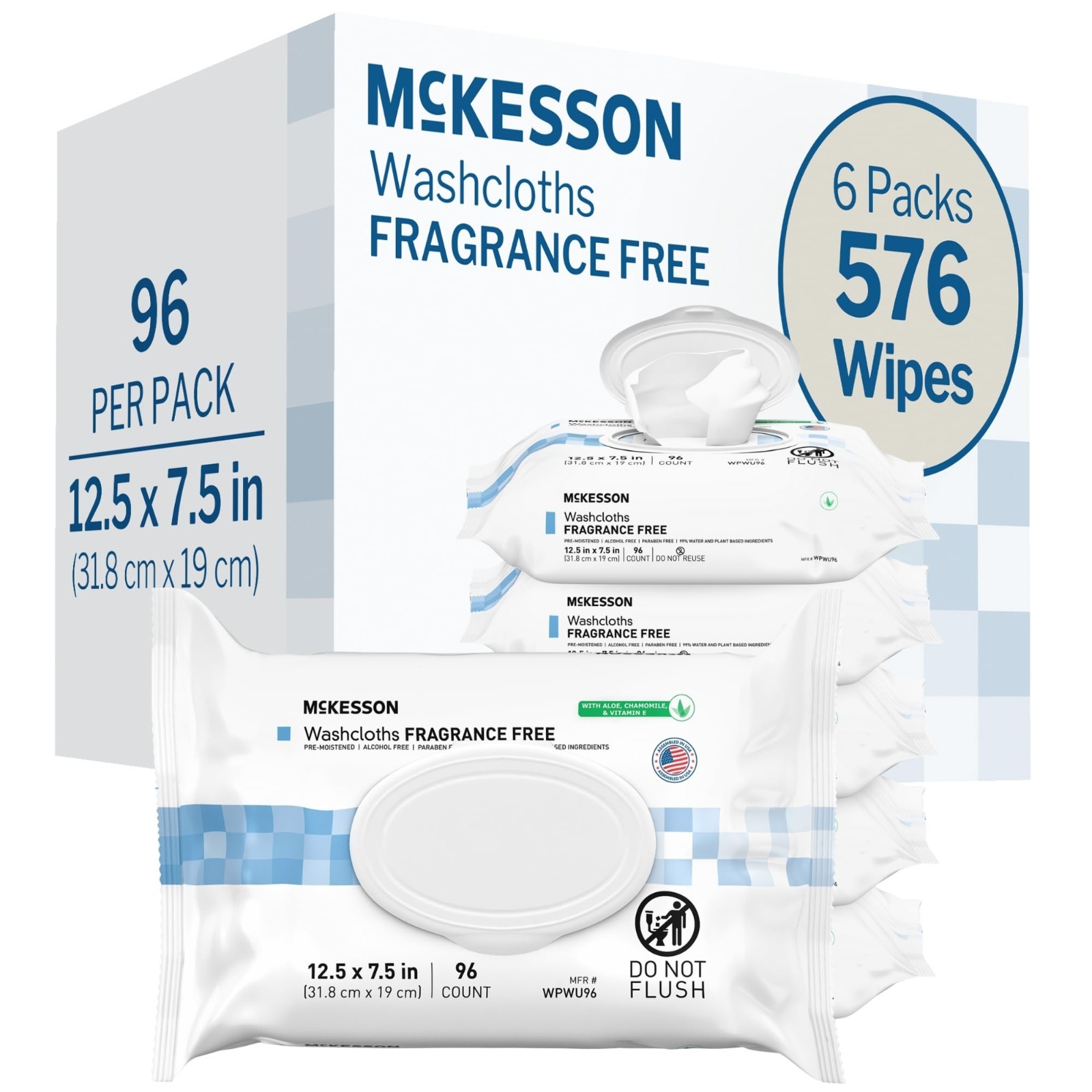 Unscented Disposable Wet Wipes for Adults – Fragrance-Free, Alcohol-Free, No-Rin