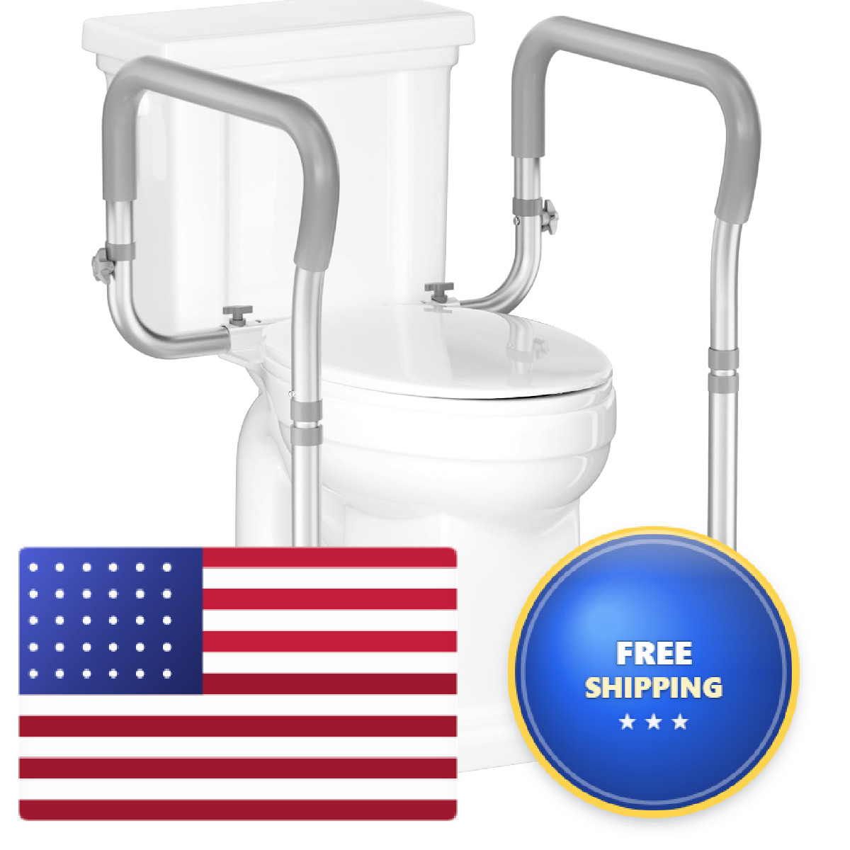 Homland Toilet Safety Rail For Seniors Adjustable Toilet Safety Frame Handles