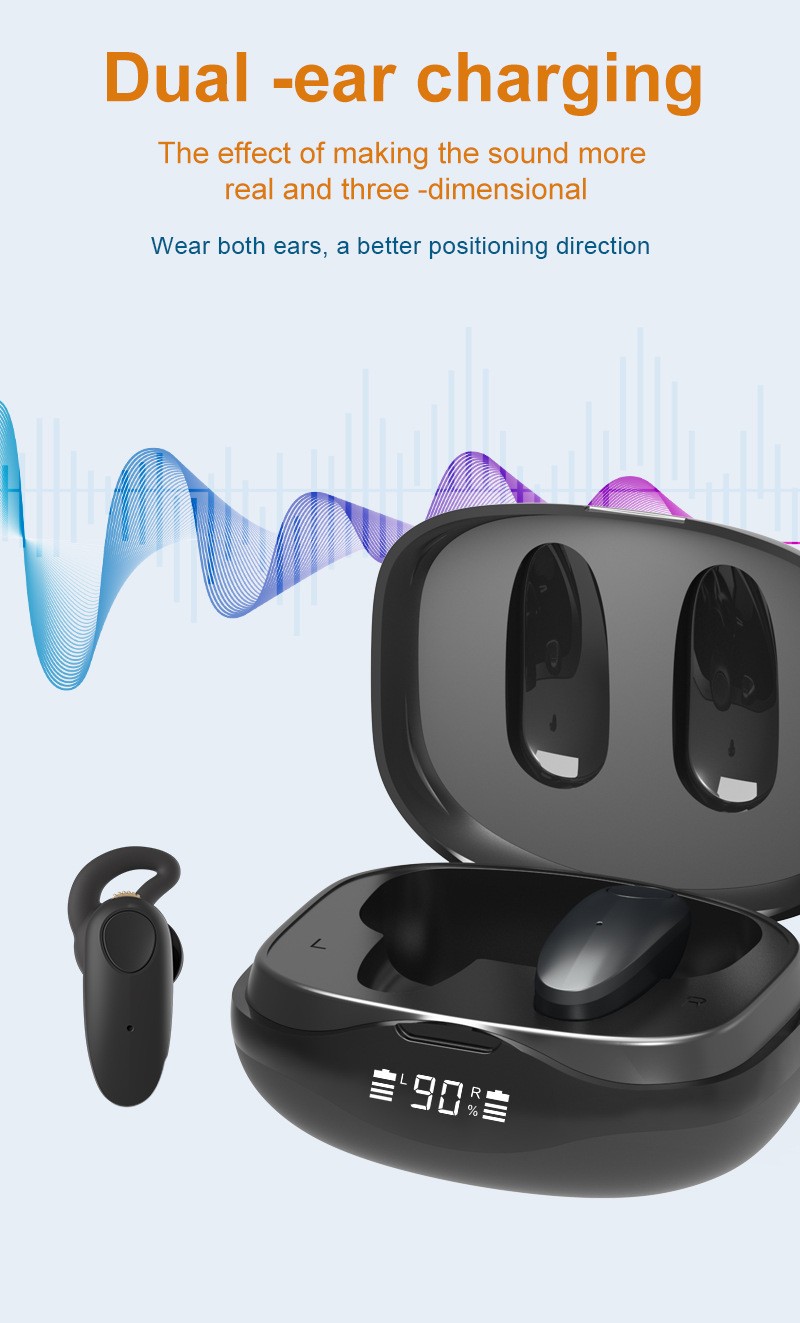 Rechargeable Hearing Aids for Seniors w/ Noise Cancellation & Case