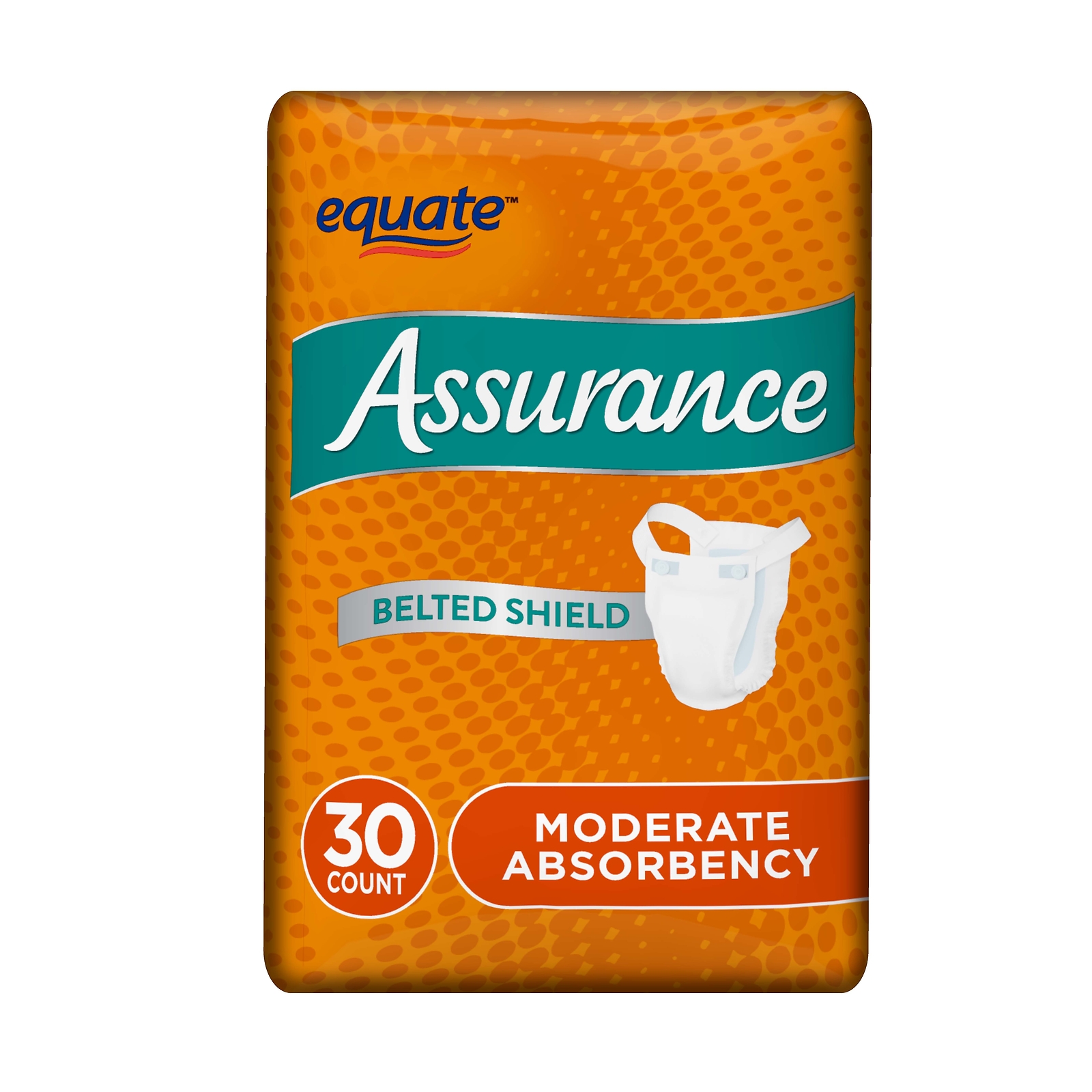 Assurance Incontinence Belted Shield Unisex, One Size Fits All – 30 Ct (1 Pack)