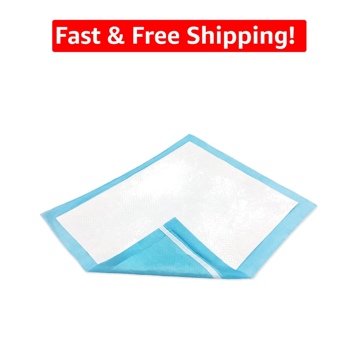 Blue Essentials Disposable Underpads 10 Count – Secure Grip & 60 oz Absorbency