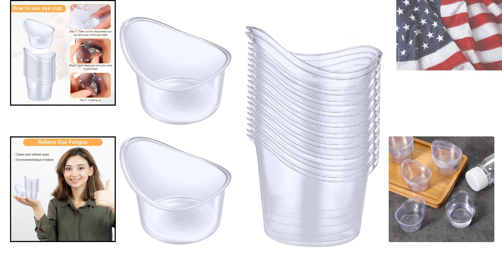 20 Packs of 5 ml Disposable Eyes Washes Cups, Portable Plastic Measuring Cups…