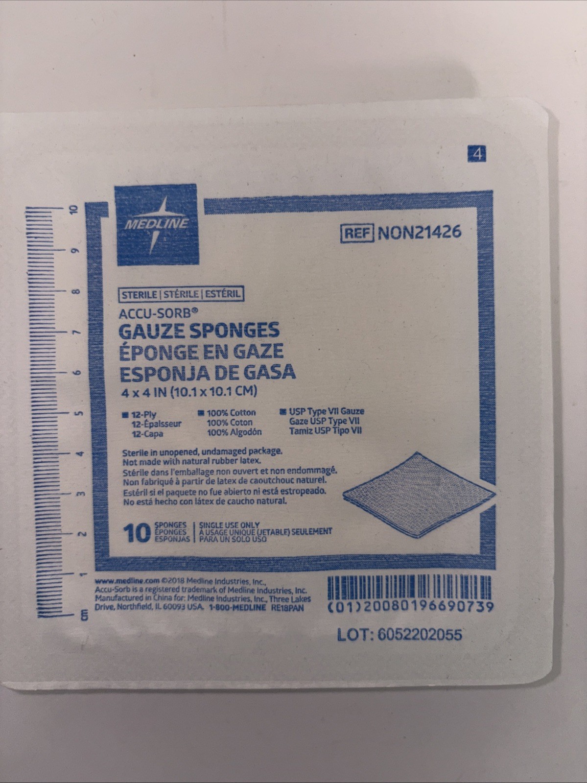 Medline Sterile 100% Cotton Woven Gauze Sponges