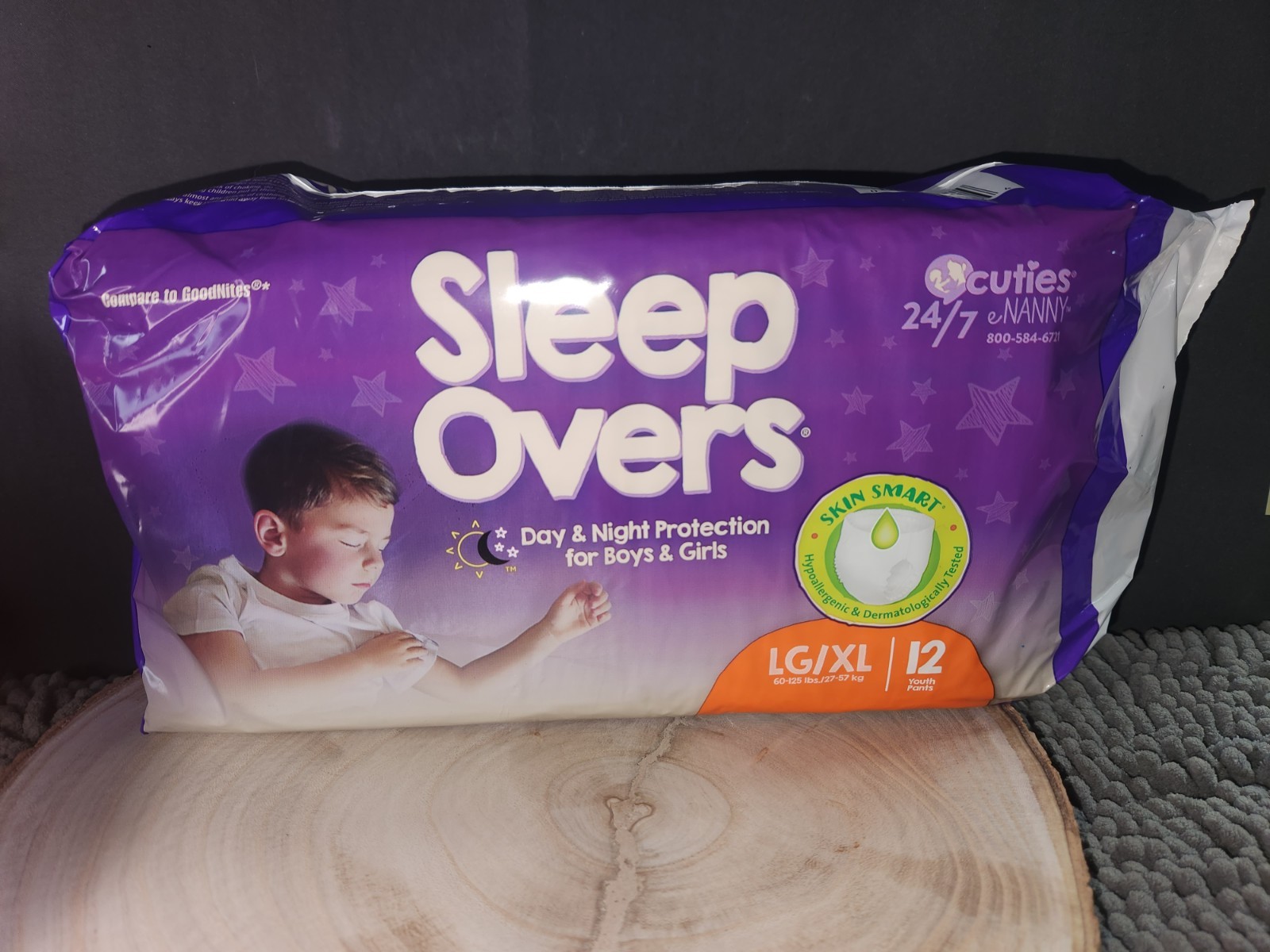 1 Cuties Sleep Overs Incontinence Pants, Size L/XL (60-125) lbs~12 Count Pack