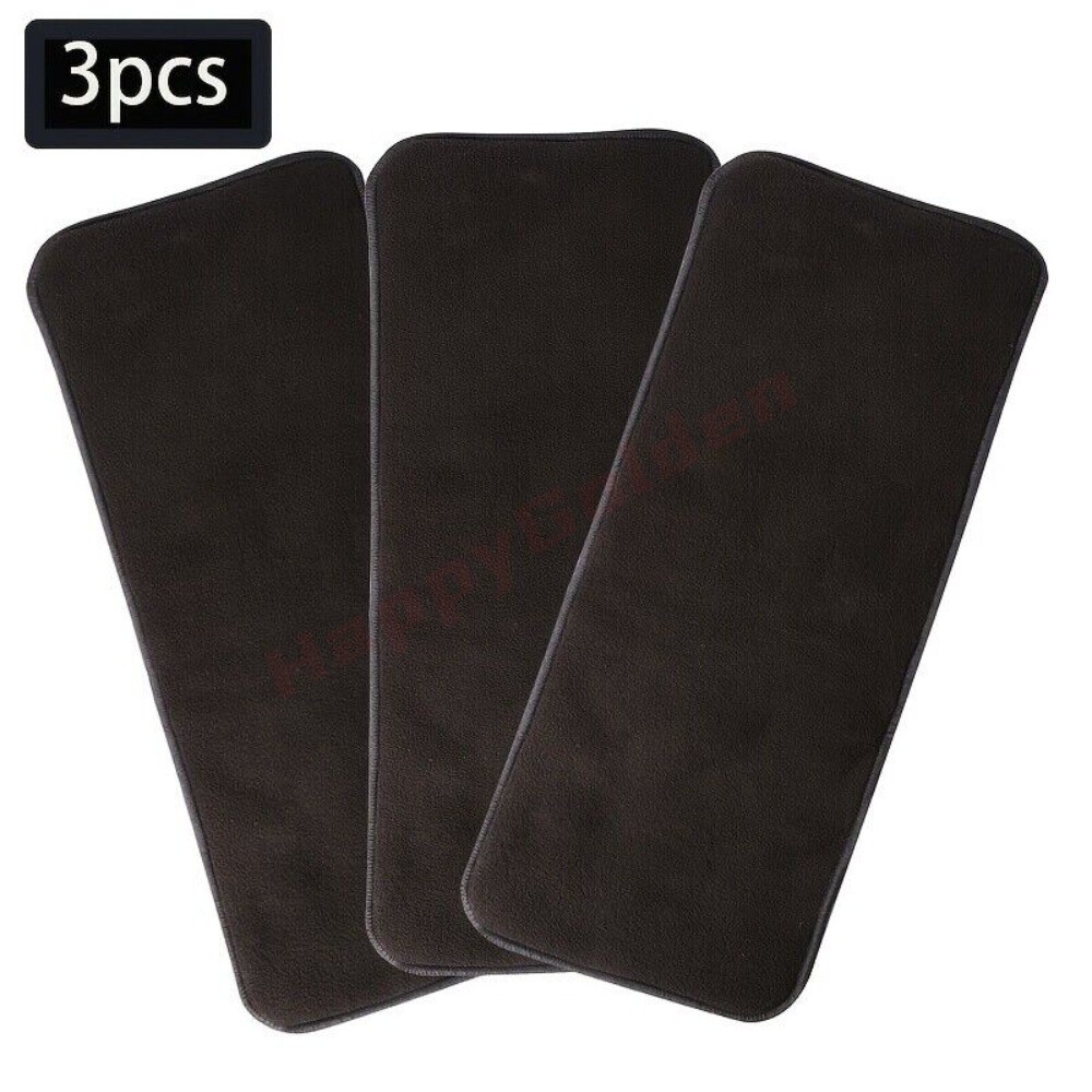 3-Pack Unisex Adult Protective Incontinence Pads, Reusable Bamboo Charcoal