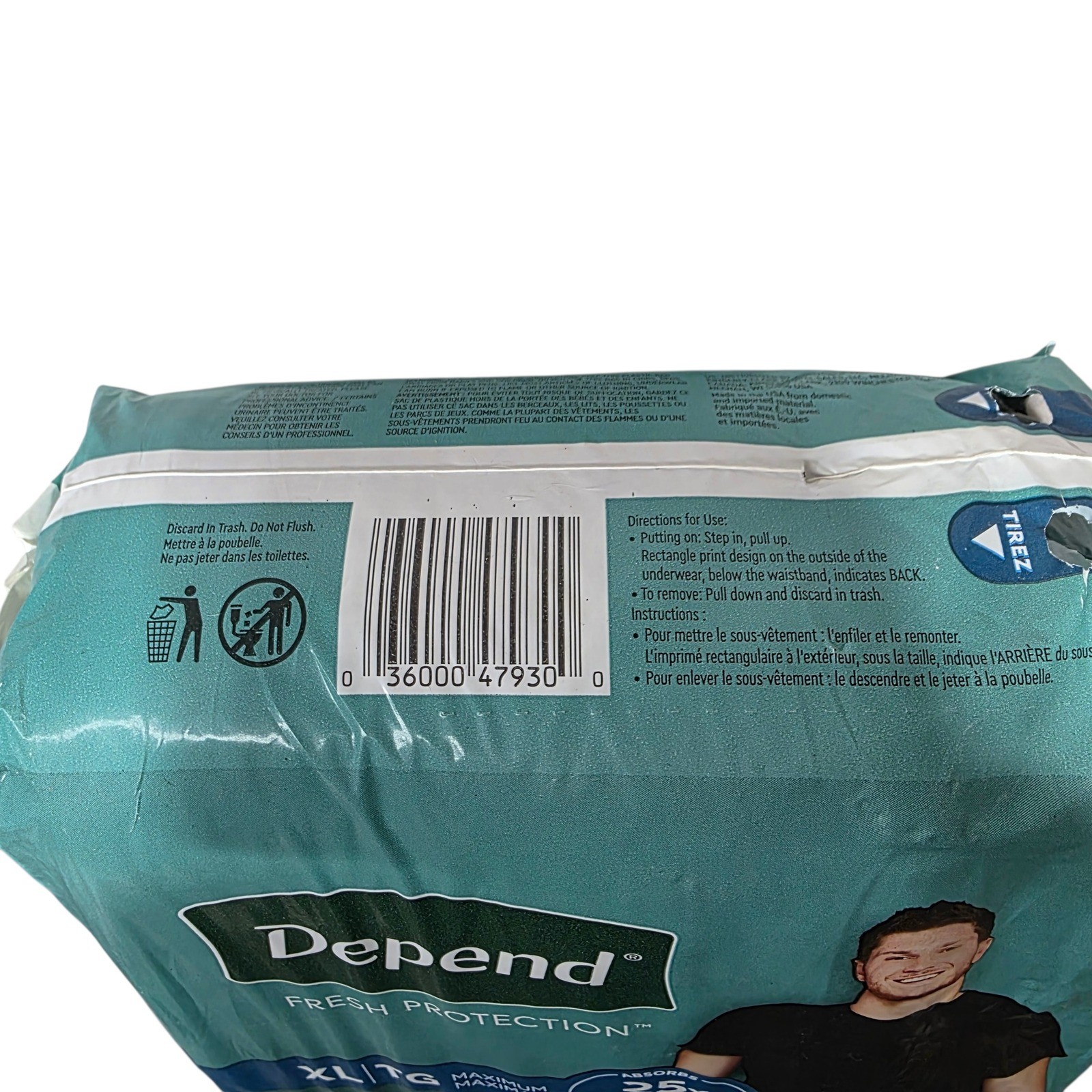 Depend Fresh Protection Maximum Absorbency XL TG Men Underwear 15 Count