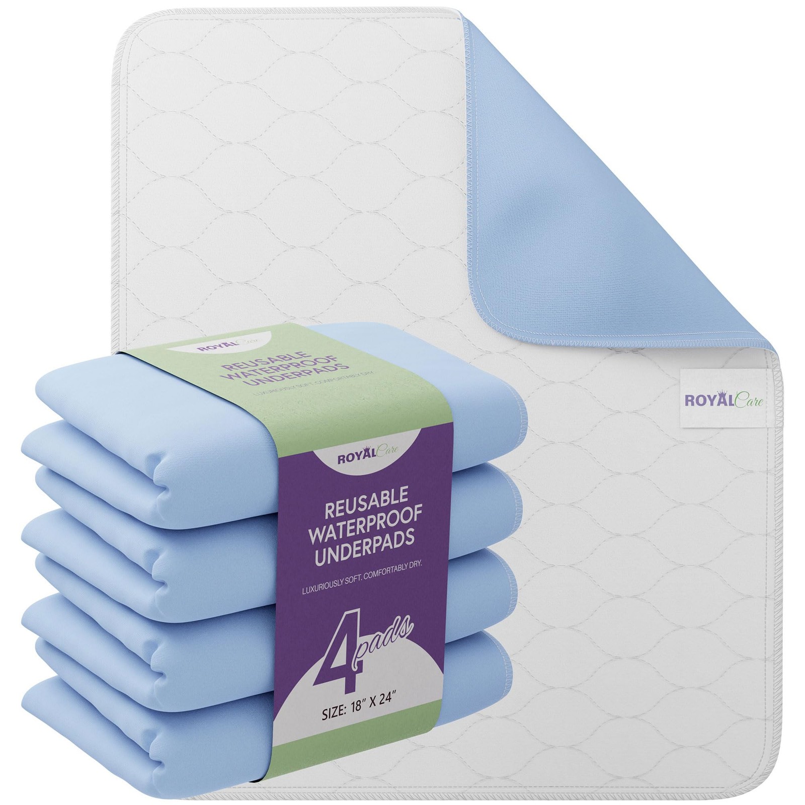 Incontinence Bed Pads – 18×24 | Cotton Blend | Washable Bed Pads for Adults, …