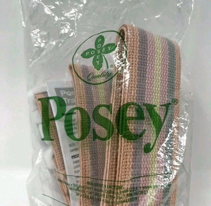 NEW / SEALED Posey Gait Belt Pastel Cotton 60″ Pink Metal Easy Buckle