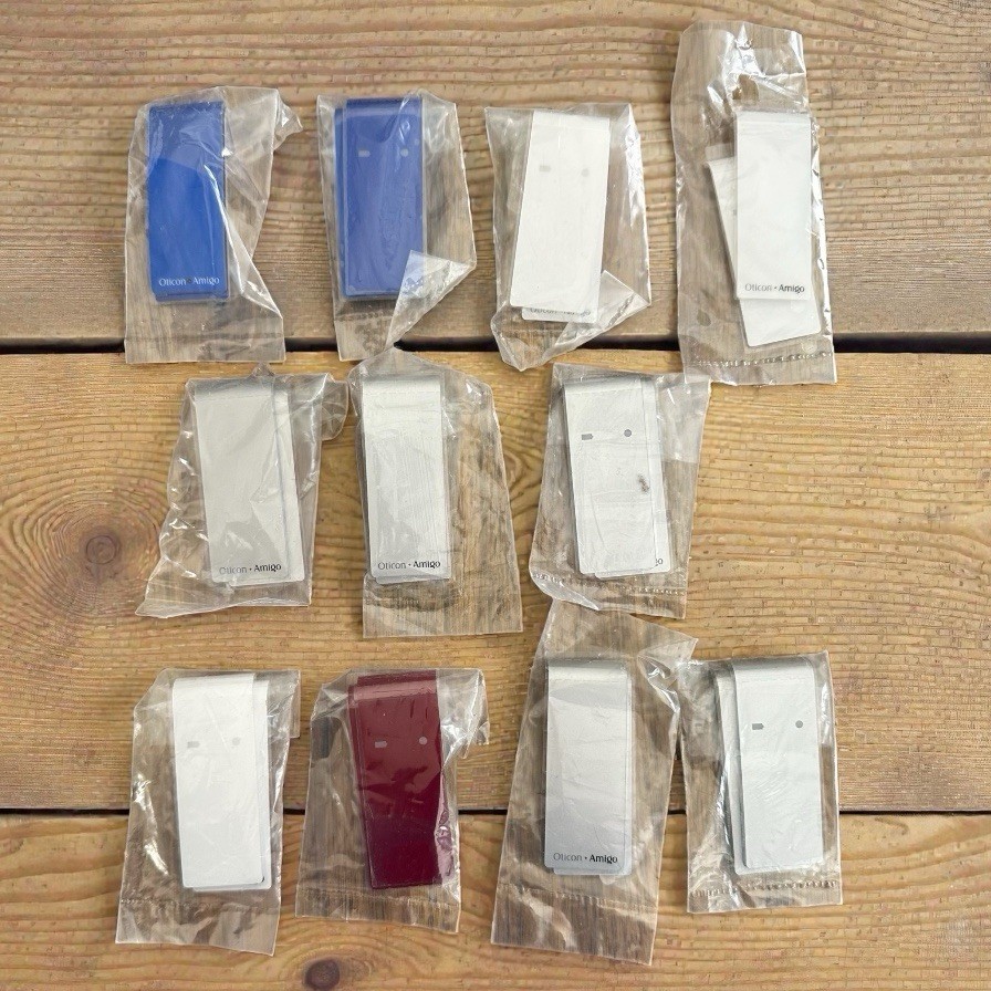 *Lot of 11* Oticon Amigo Arc Hearing Aid Transmitter Receiver Outer Shell Cases
