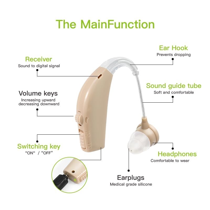Rechargeable Digital Invisible Hearing Aids Sound Voice Amplifier Mini ITE Pair