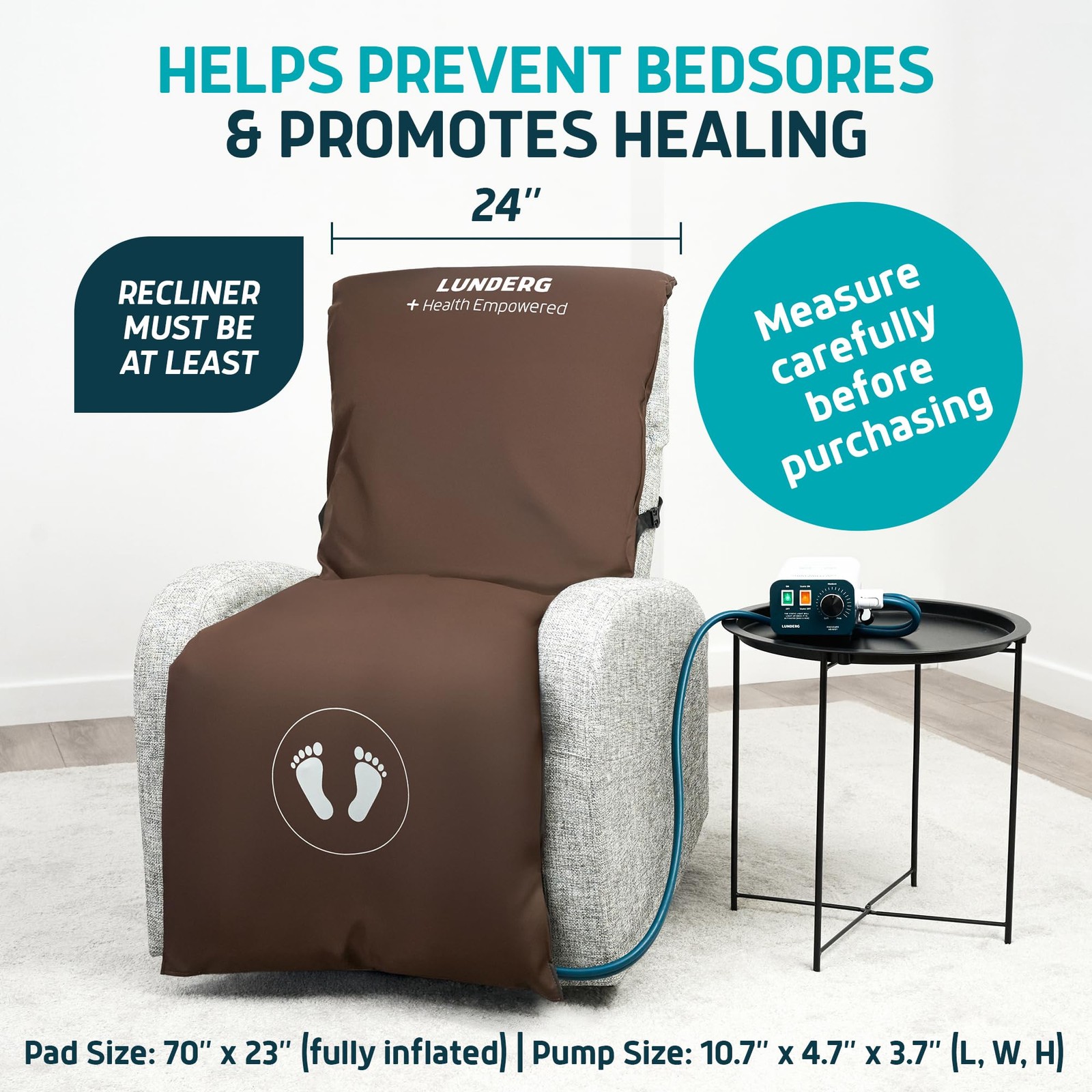 Lunderg Alternating Air Pressure Pad for Recliner Chair – Coffee