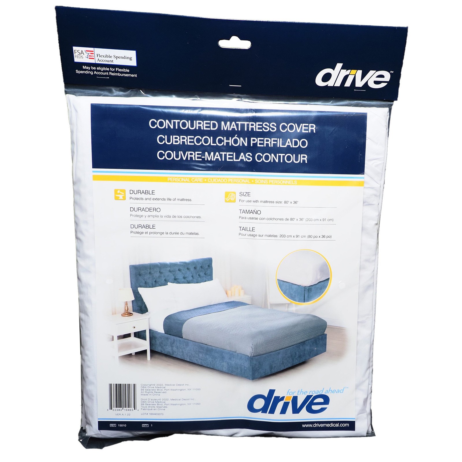 drive Mattress Cover 36 x 80 x 6″ Vinyl For Twin Sized Mattresses 15010 36 Ct