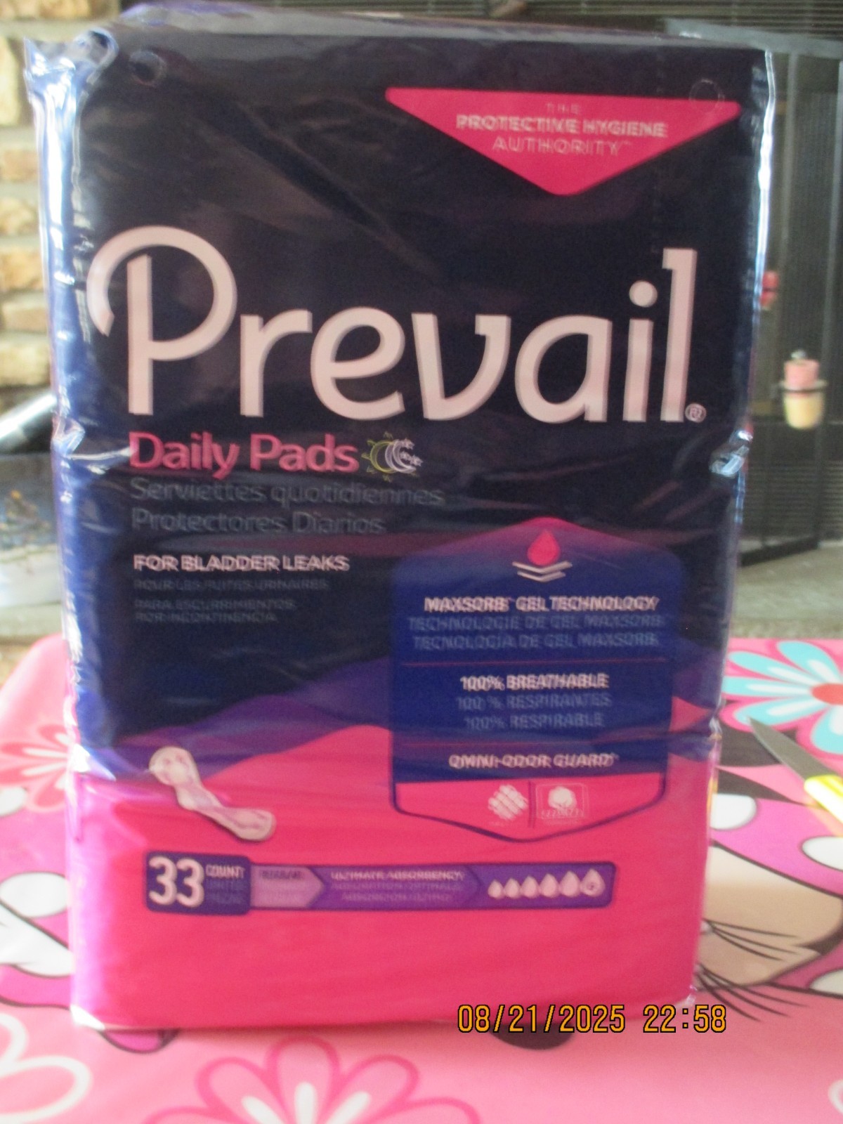 6 Packs Prevail Daily Pads (Regular) 33 Count Ultimate Absorbency Leaks