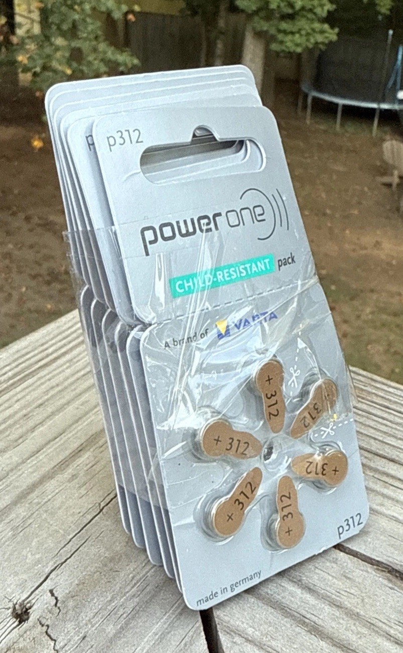 PowerOne Varta Hearing Aid Batteries, p312 – 6-Packs of 6 (36 Total) Exp 2028