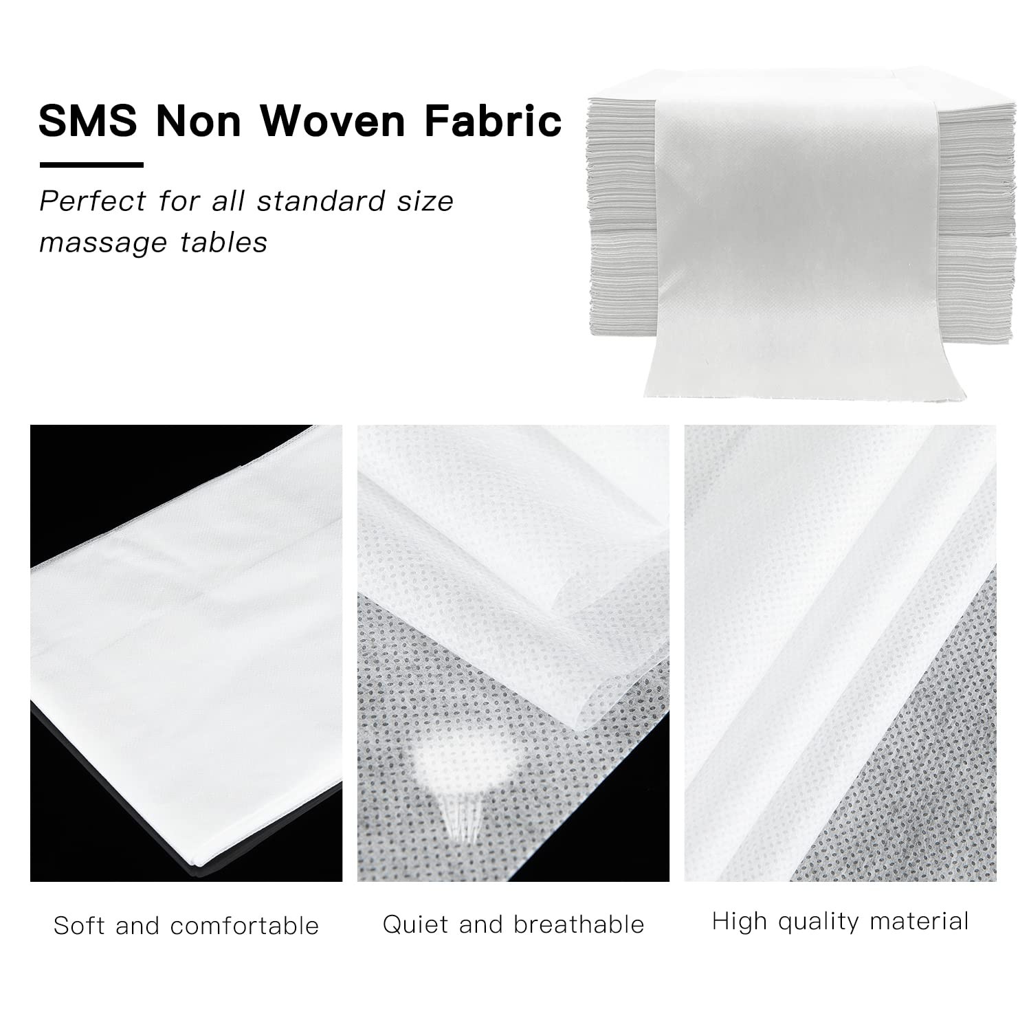 100PCS Disposable Bed Sheets, Massage Table White