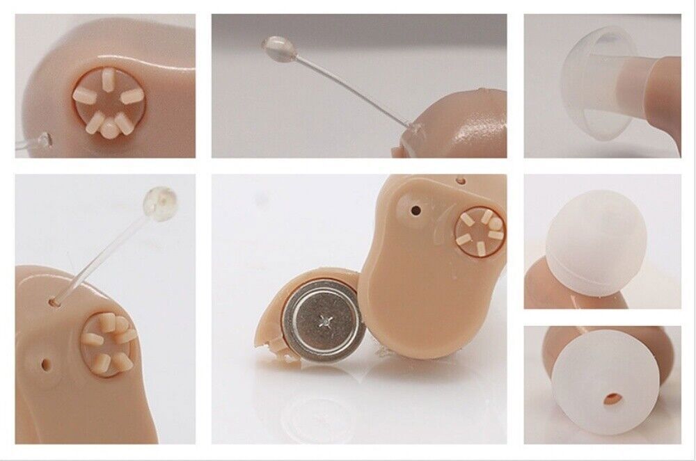 1 Pair Small Invisible Hearing Mini Sound Amplifier Enhancer Adjustable Tone US