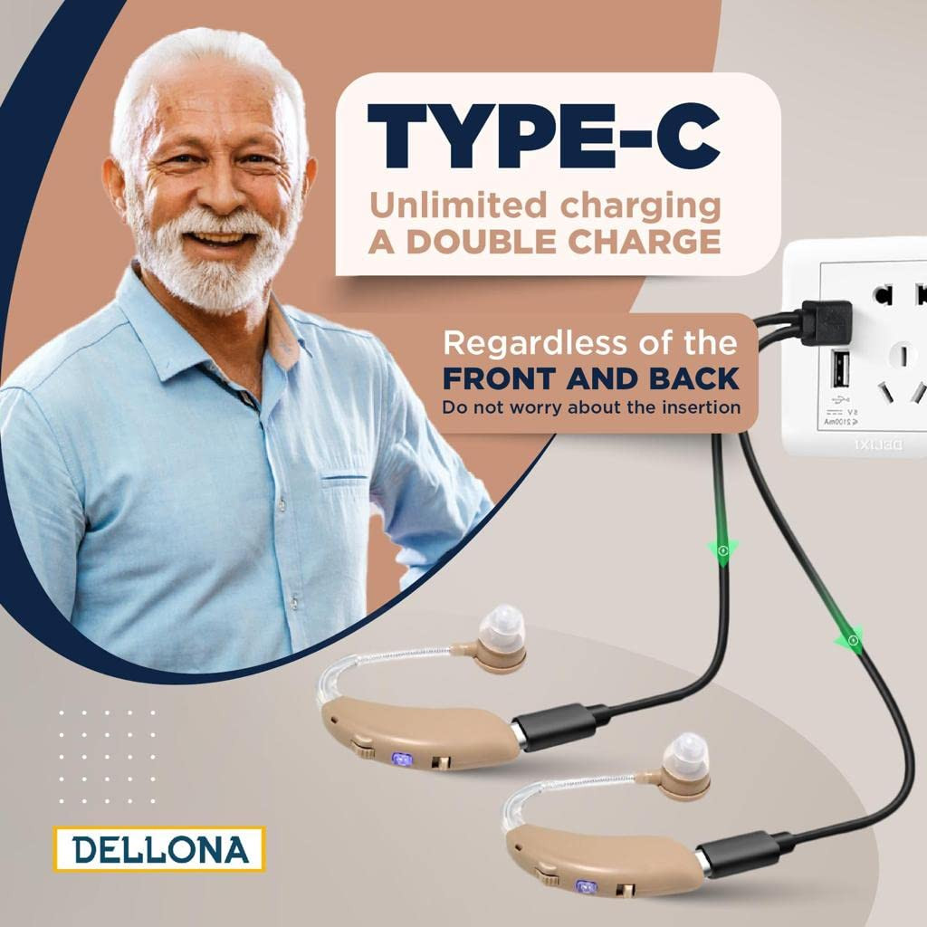 DELLONA High-Performance Hearing Aids for Seniors, OTC Rechargeable Hearing Aid